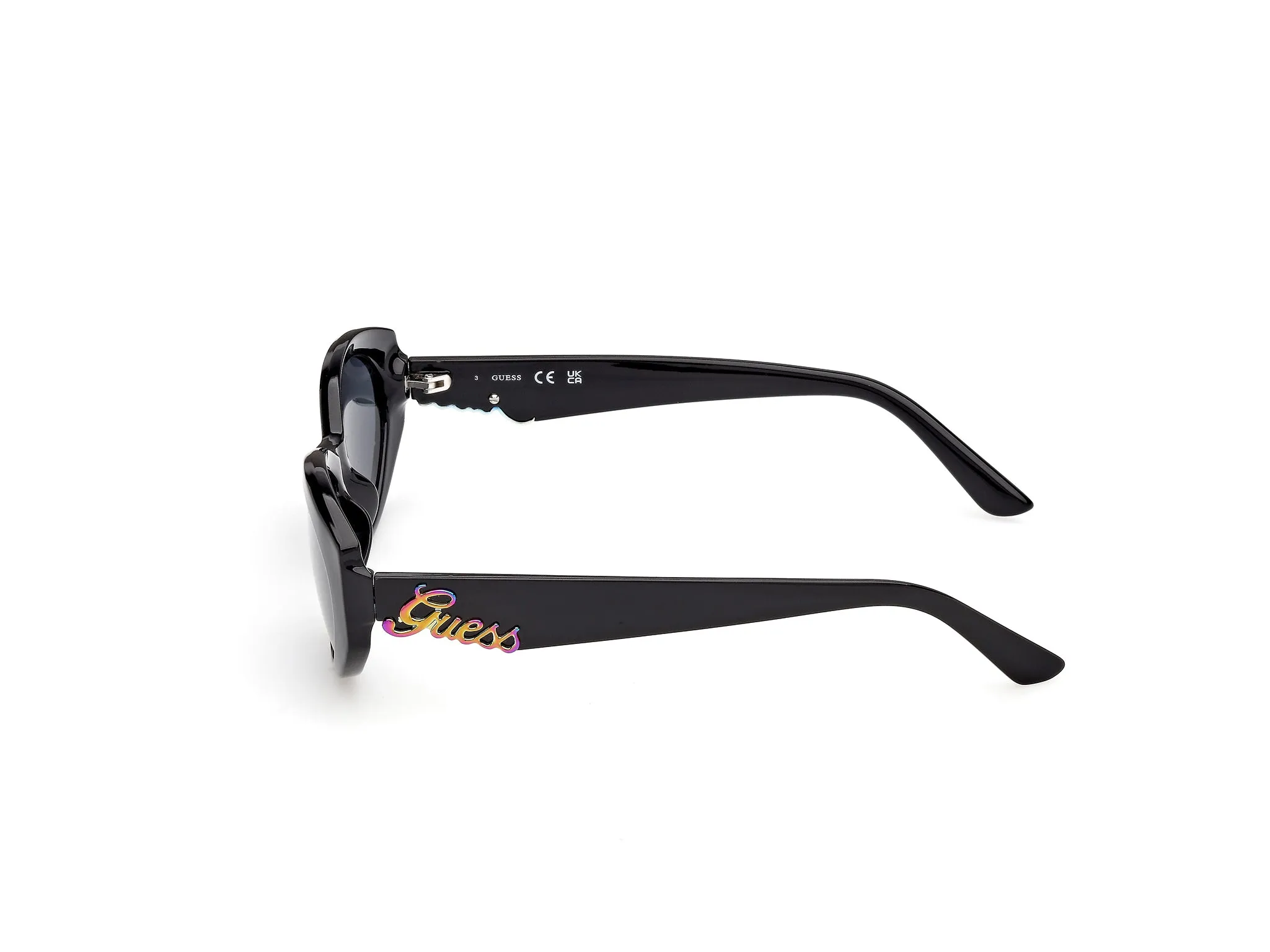 Guess GU00307 01A Occhiali da sole Iniettato Nero Fumo Rotonda Normale - immagine 3