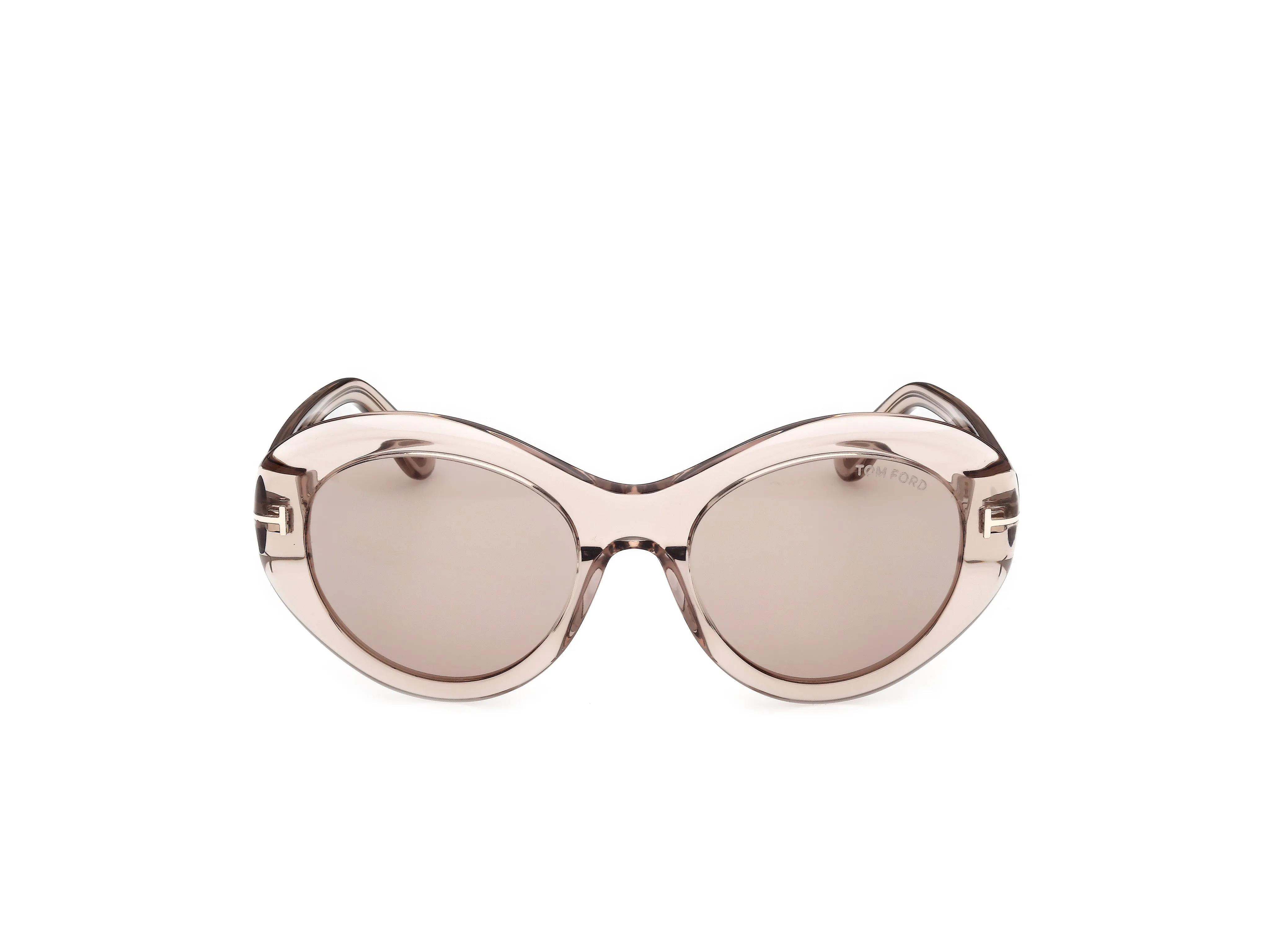 TOM FORD FT1423 ELODIE-02 45E Occhiali da sole Acetato Marrone Marrone Rotonda Normale - immagine 2