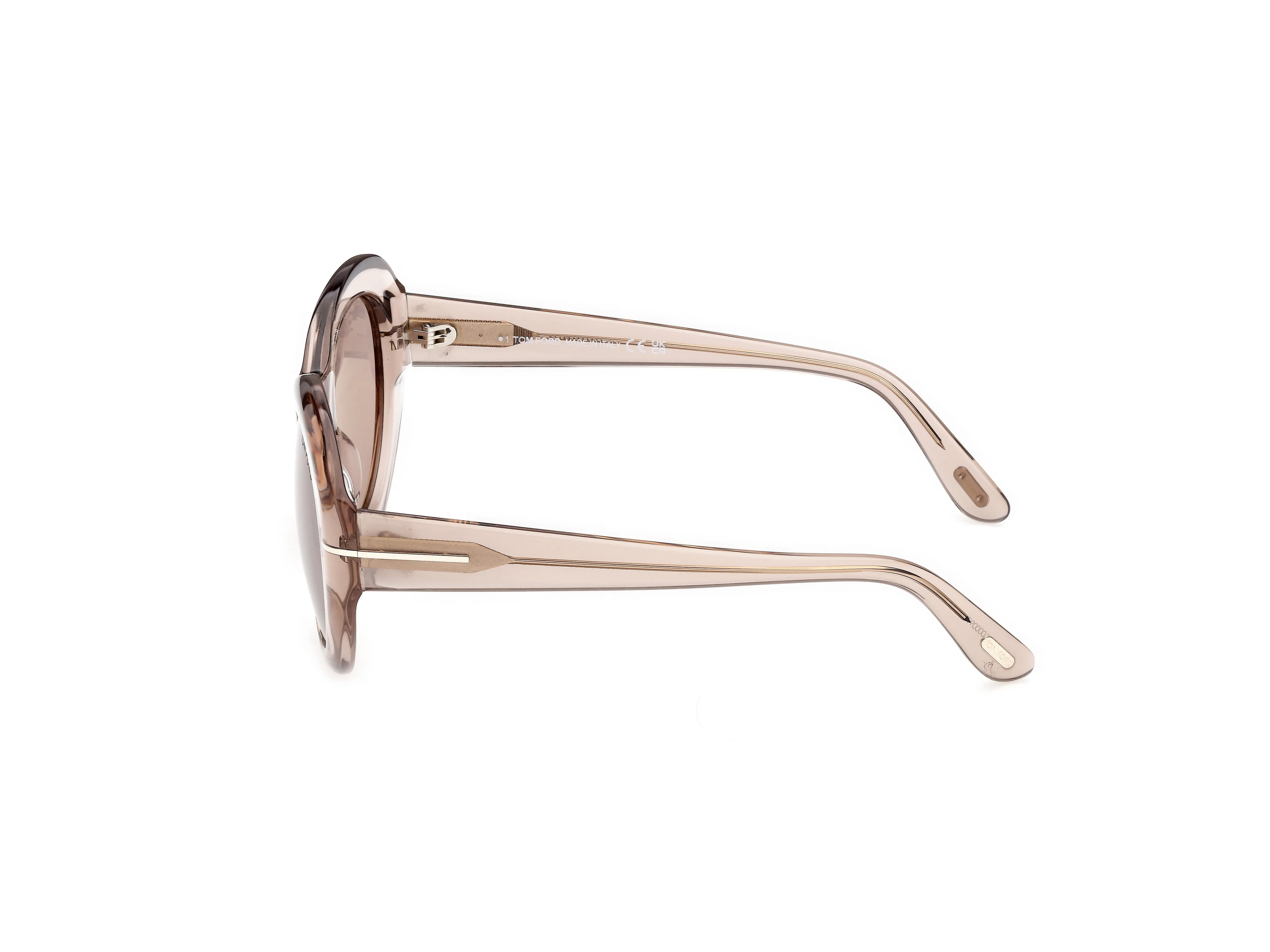 TOM FORD FT1423 ELODIE-02 45E Occhiali da sole Acetato Marrone Marrone Rotonda Normale - immagine 3