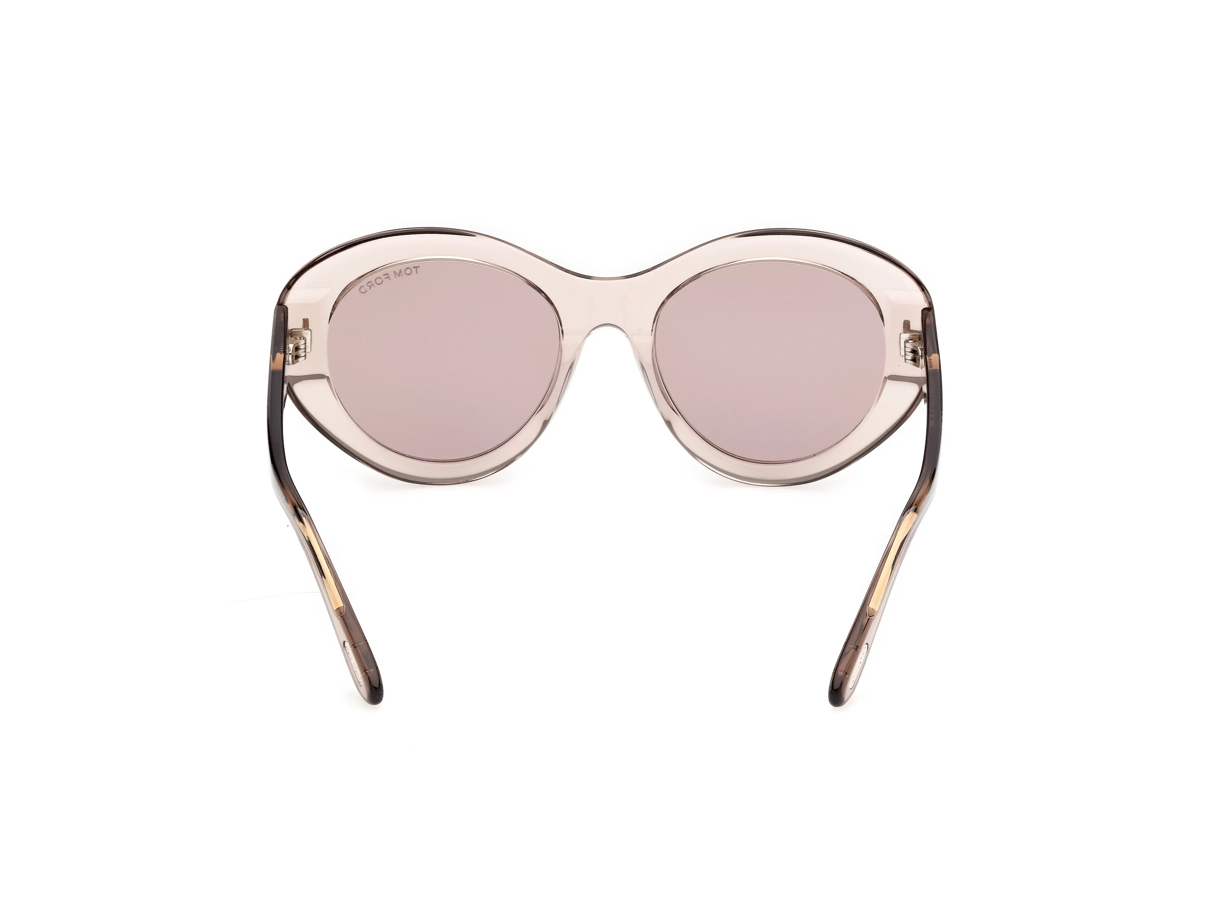TOM FORD FT1423 ELODIE-02 45E Occhiali da sole Acetato Marrone Marrone Rotonda Normale - immagine 4