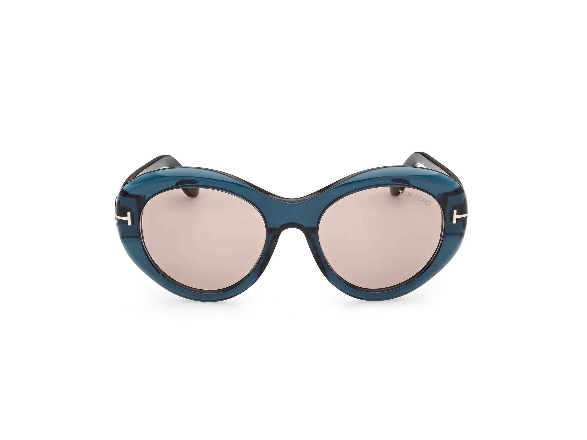 TOM FORD FT1423 ELODIE-02 87E Occhiali da sole Acetato Turchese Marrone Rotonda Normale - immagine 2