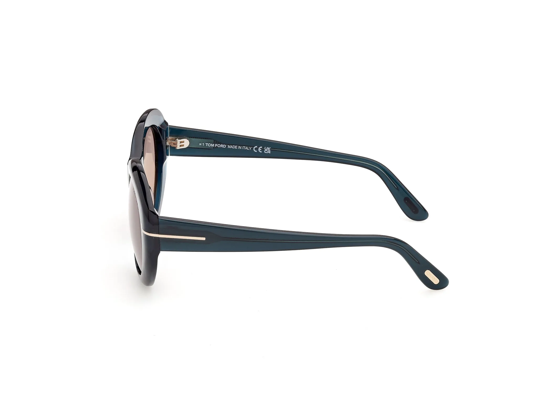 TOM FORD FT1423 ELODIE-02 87E Occhiali da sole Acetato Turchese Marrone Rotonda Normale - immagine 3