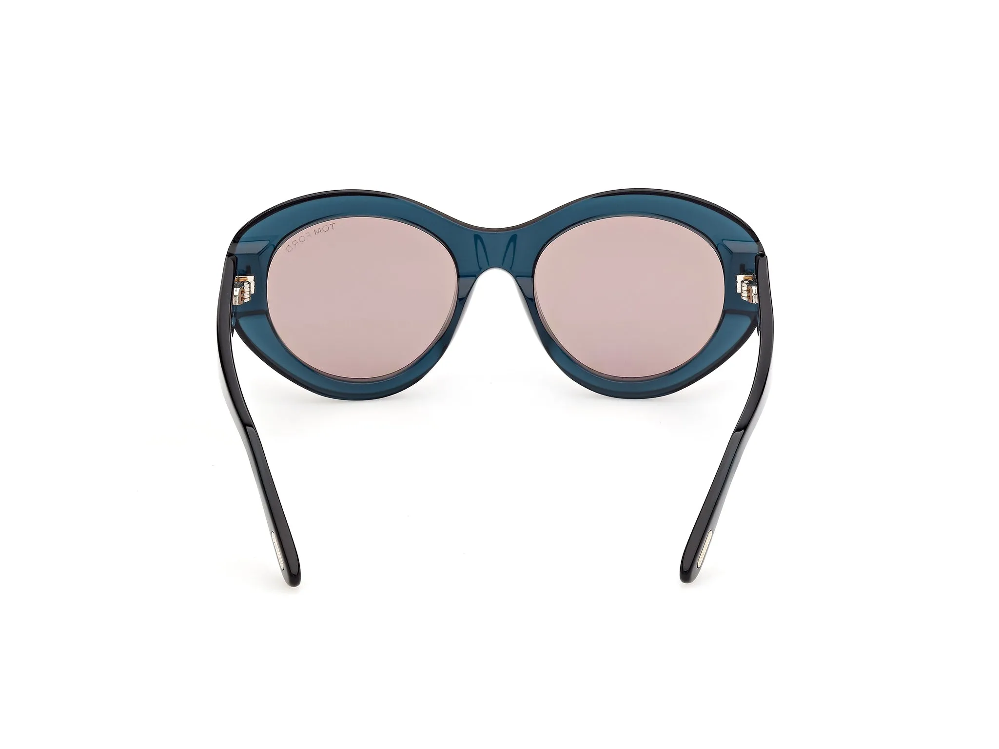 TOM FORD FT1423 ELODIE-02 87E Occhiali da sole Acetato Turchese Marrone Rotonda Normale - immagine 4
