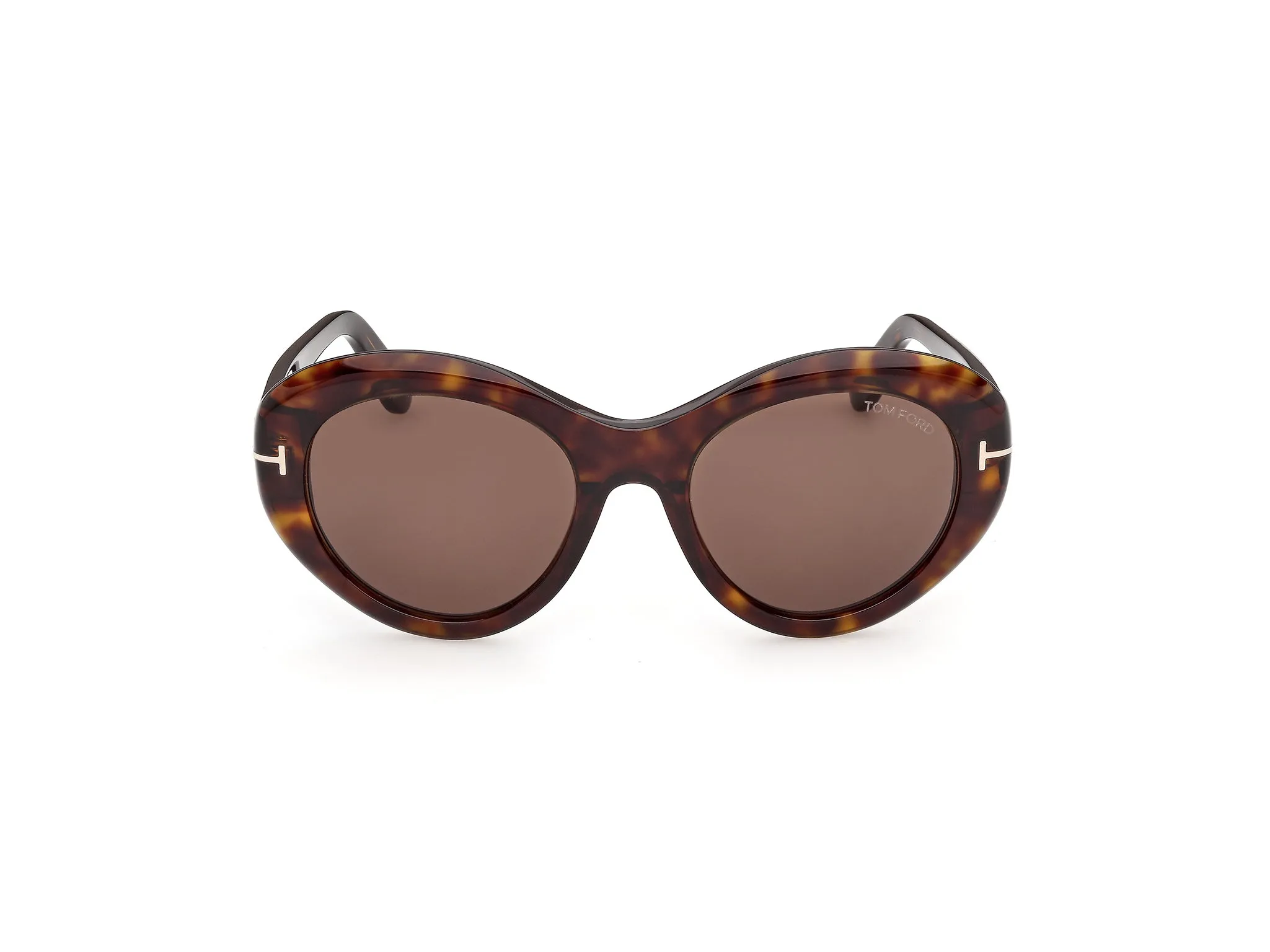 TOM FORD FT1423 ELODIE-02 52E Occhiali da sole Acetato Havana Marrone Rotonda Normale - immagine 2