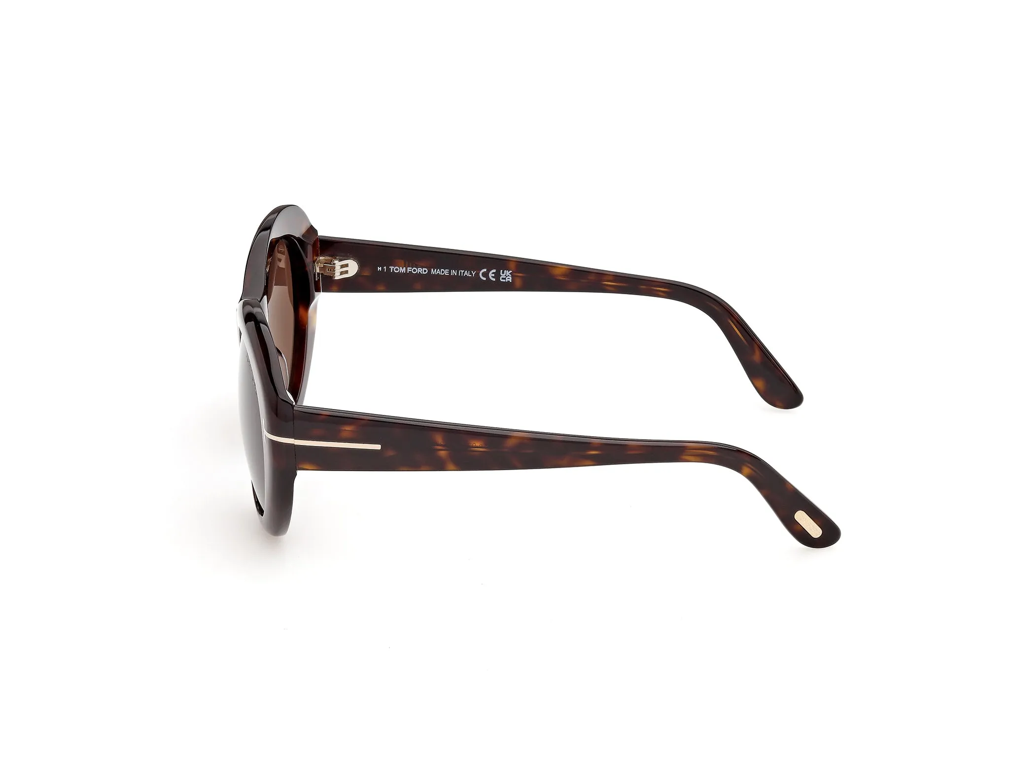 TOM FORD FT1423 ELODIE-02 52E Occhiali da sole Acetato Havana Marrone Rotonda Normale - immagine 3