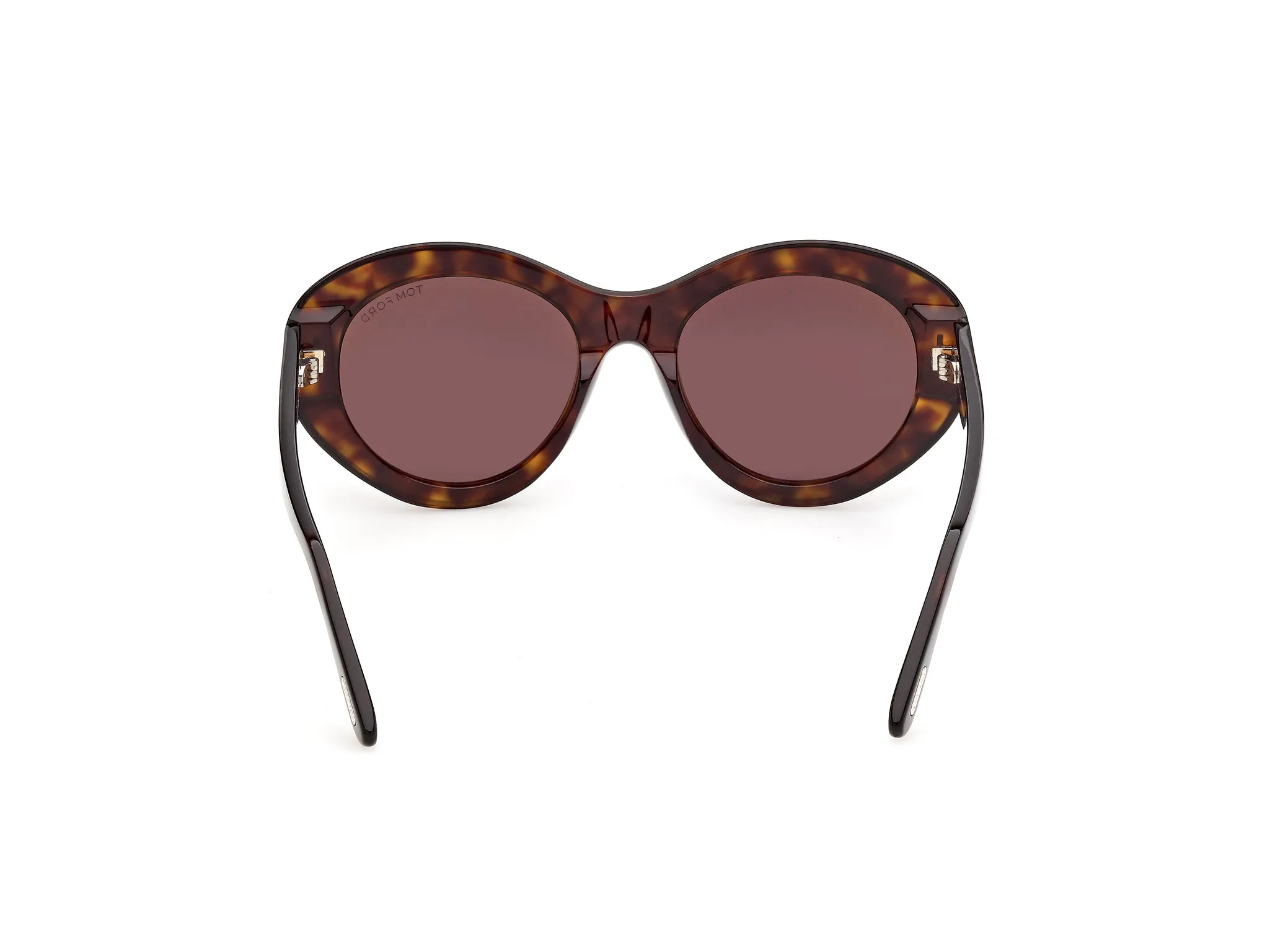TOM FORD FT1423 ELODIE-02 52E Occhiali da sole Acetato Havana Marrone Rotonda Normale - immagine 4