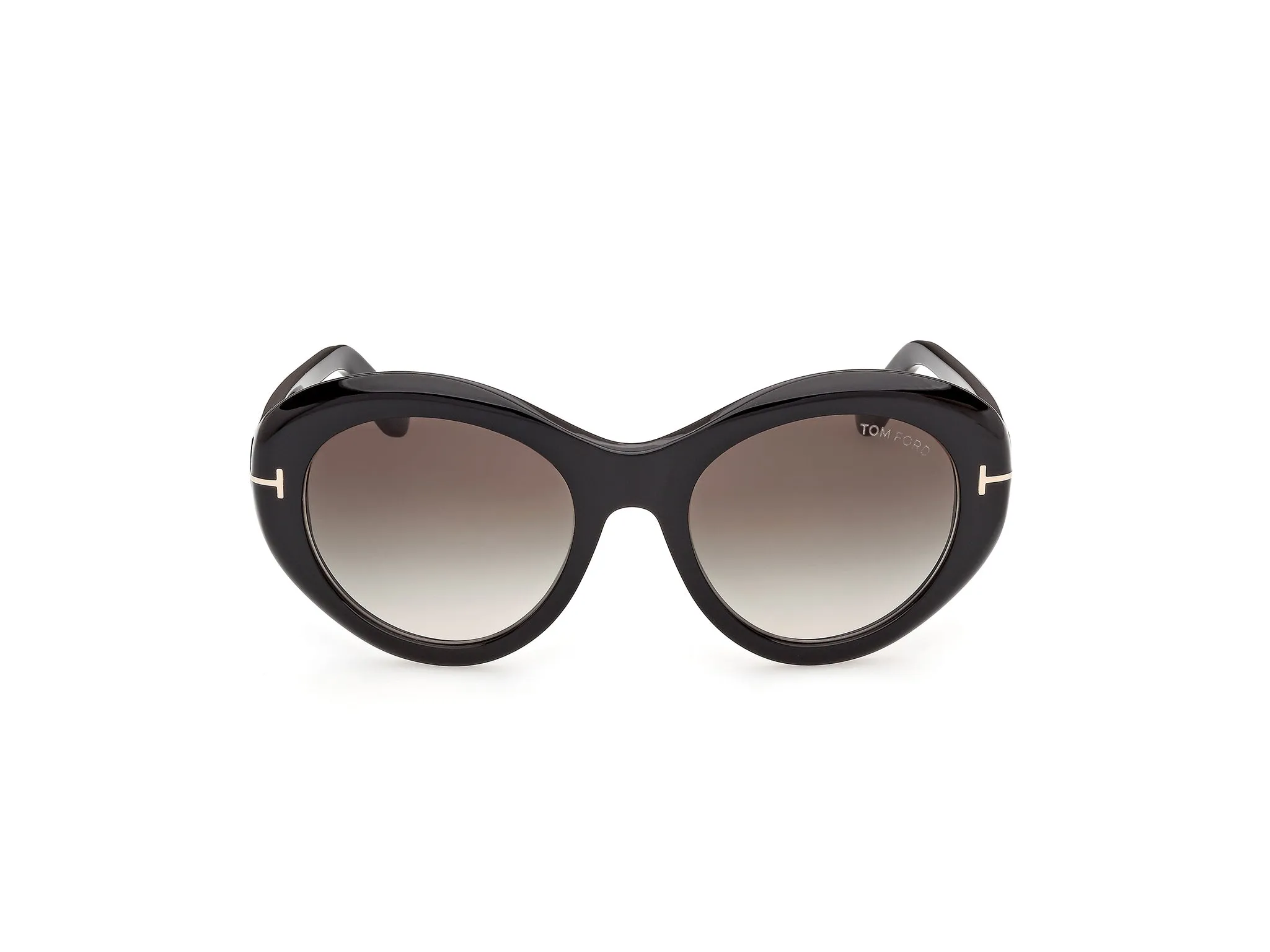 TOM FORD FT1423 ELODIE-02 01B Occhiali da sole Acetato Nero Fumo Rotonda Normale - immagine 2