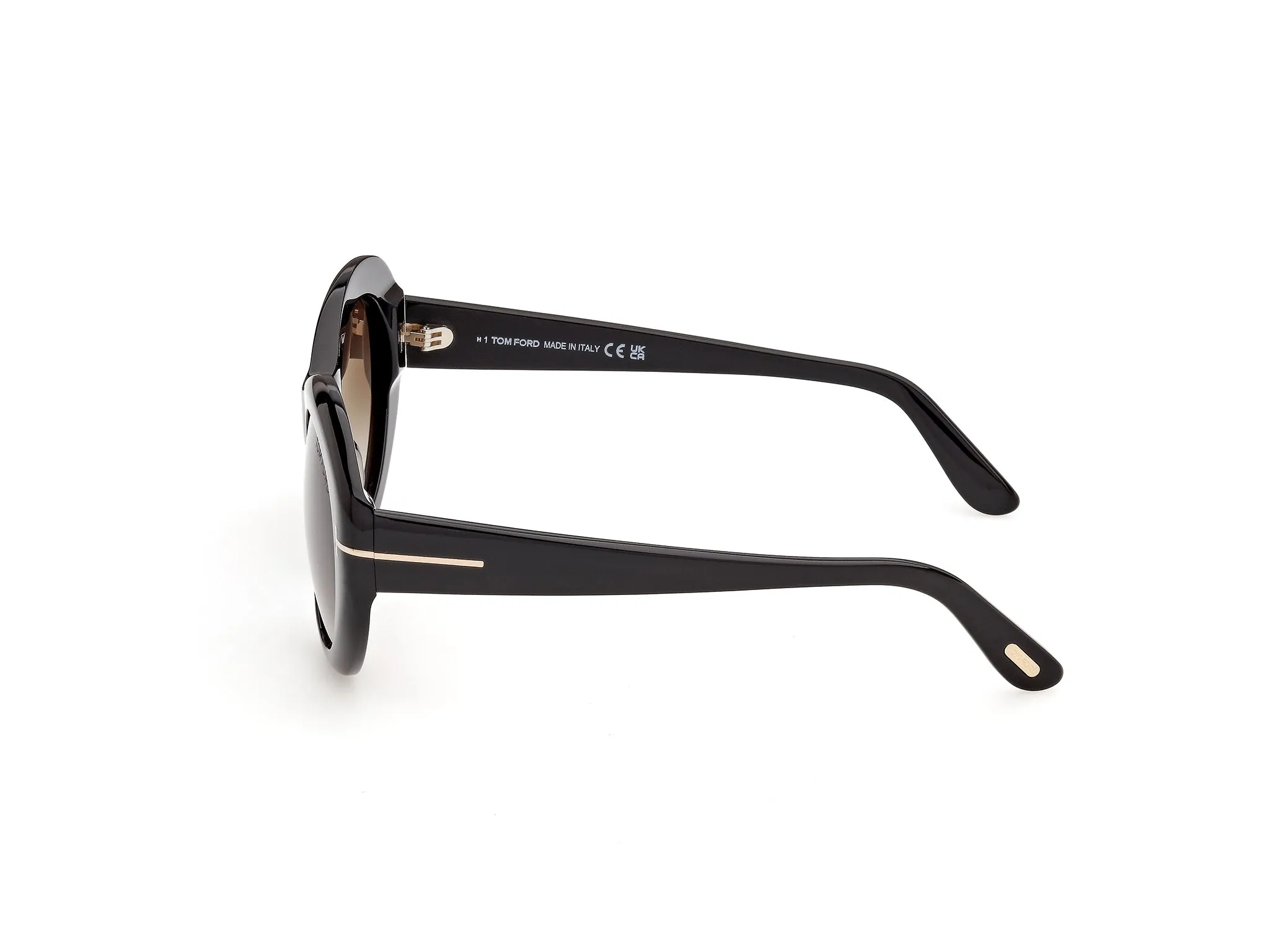TOM FORD FT1423 ELODIE-02 01B Occhiali da sole Acetato Nero Fumo Rotonda Normale - immagine 3