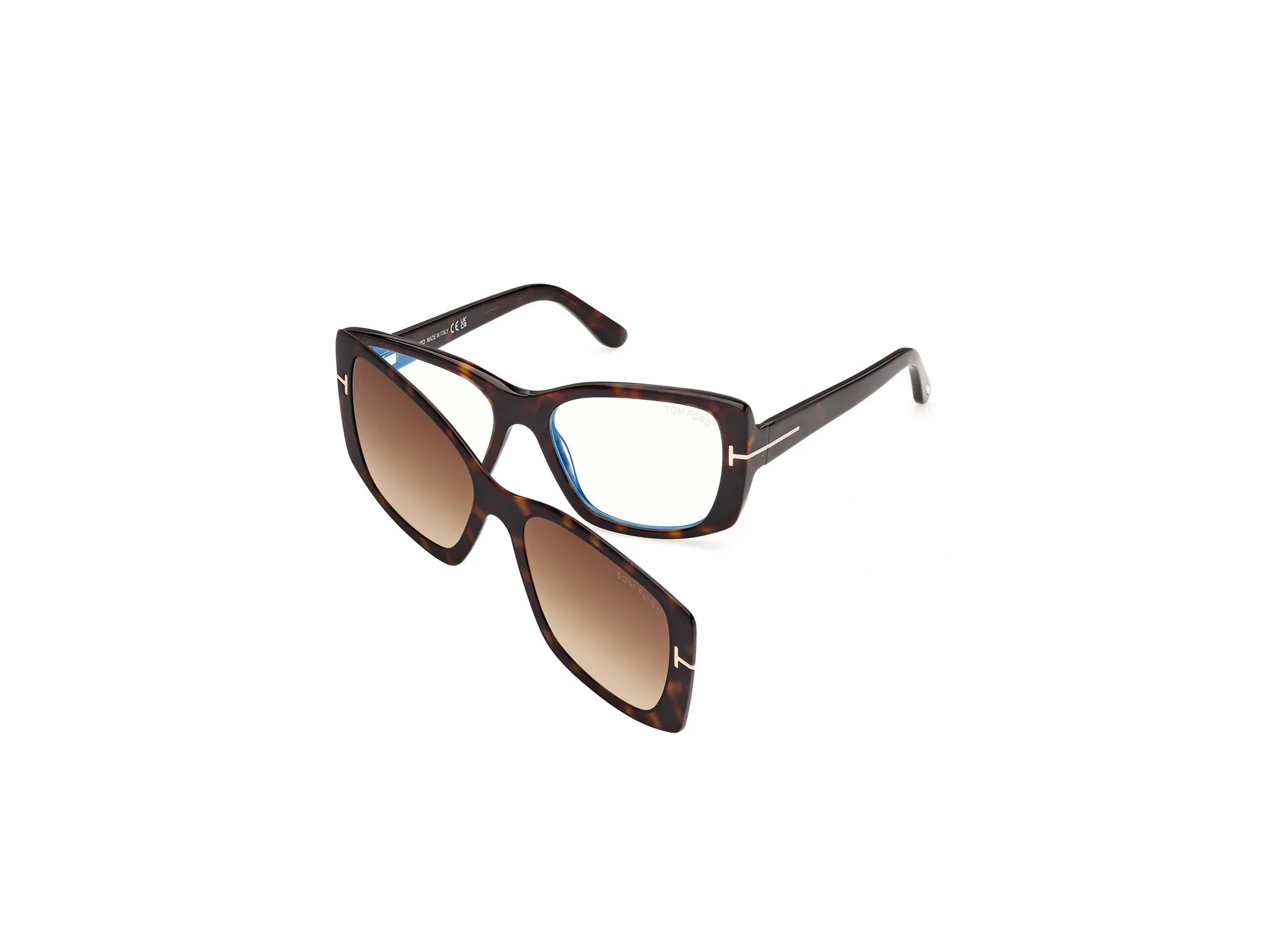 TOM FORD FT6176-B 52 Montature da vista Acetato Havana Marrone Squadrata Normale - immagine 1