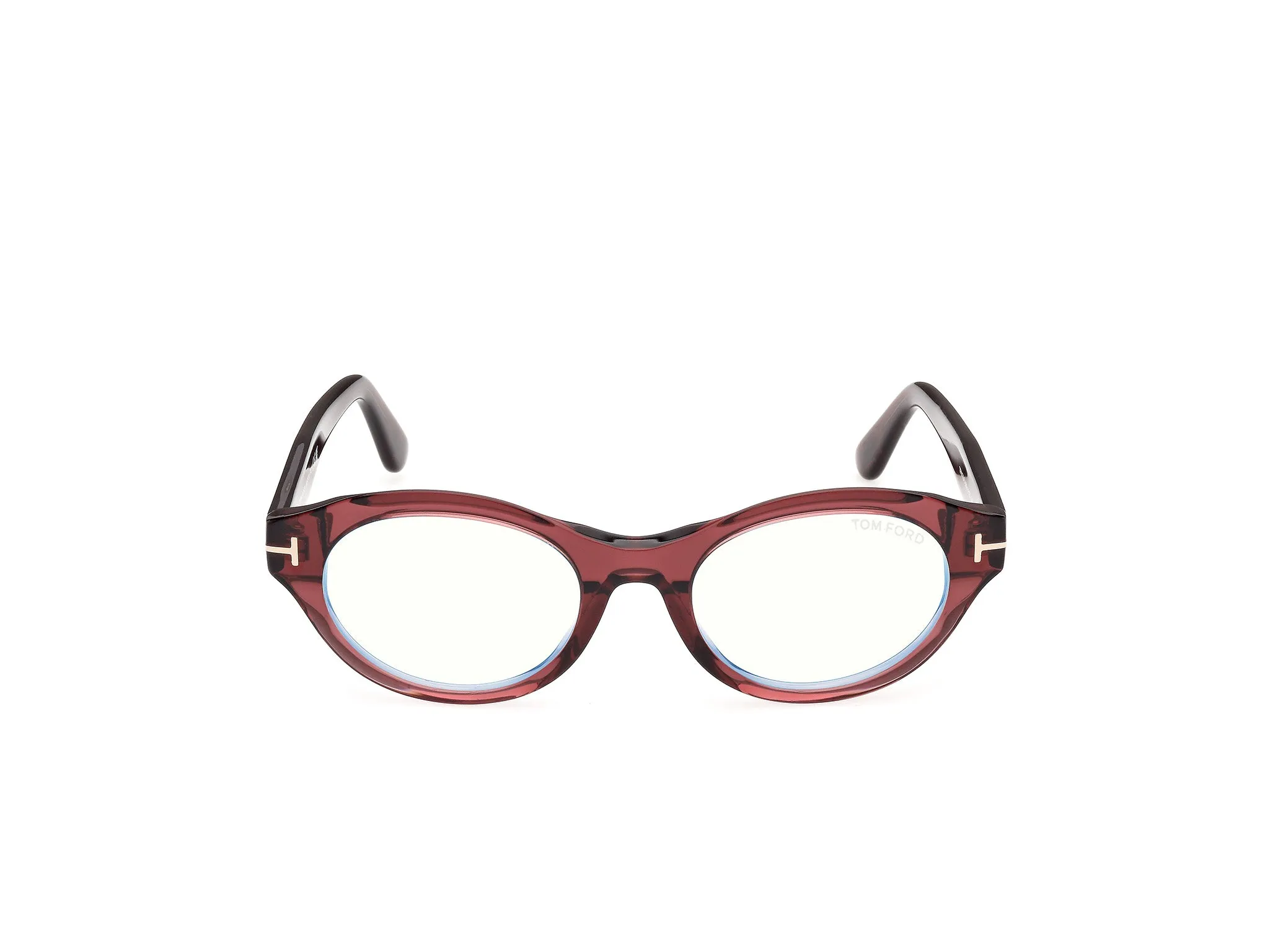 TOM FORD FT6172-B 69 Montature da vista Acetato Bordeaux Rotonda Normale - immagine 2