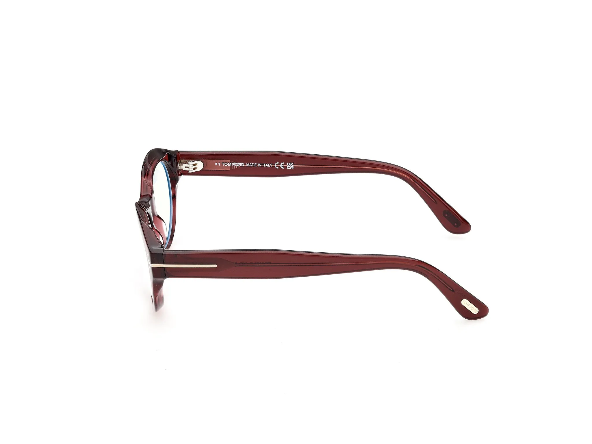TOM FORD FT6172-B 69 Montature da vista Acetato Bordeaux Rotonda Normale - immagine 3