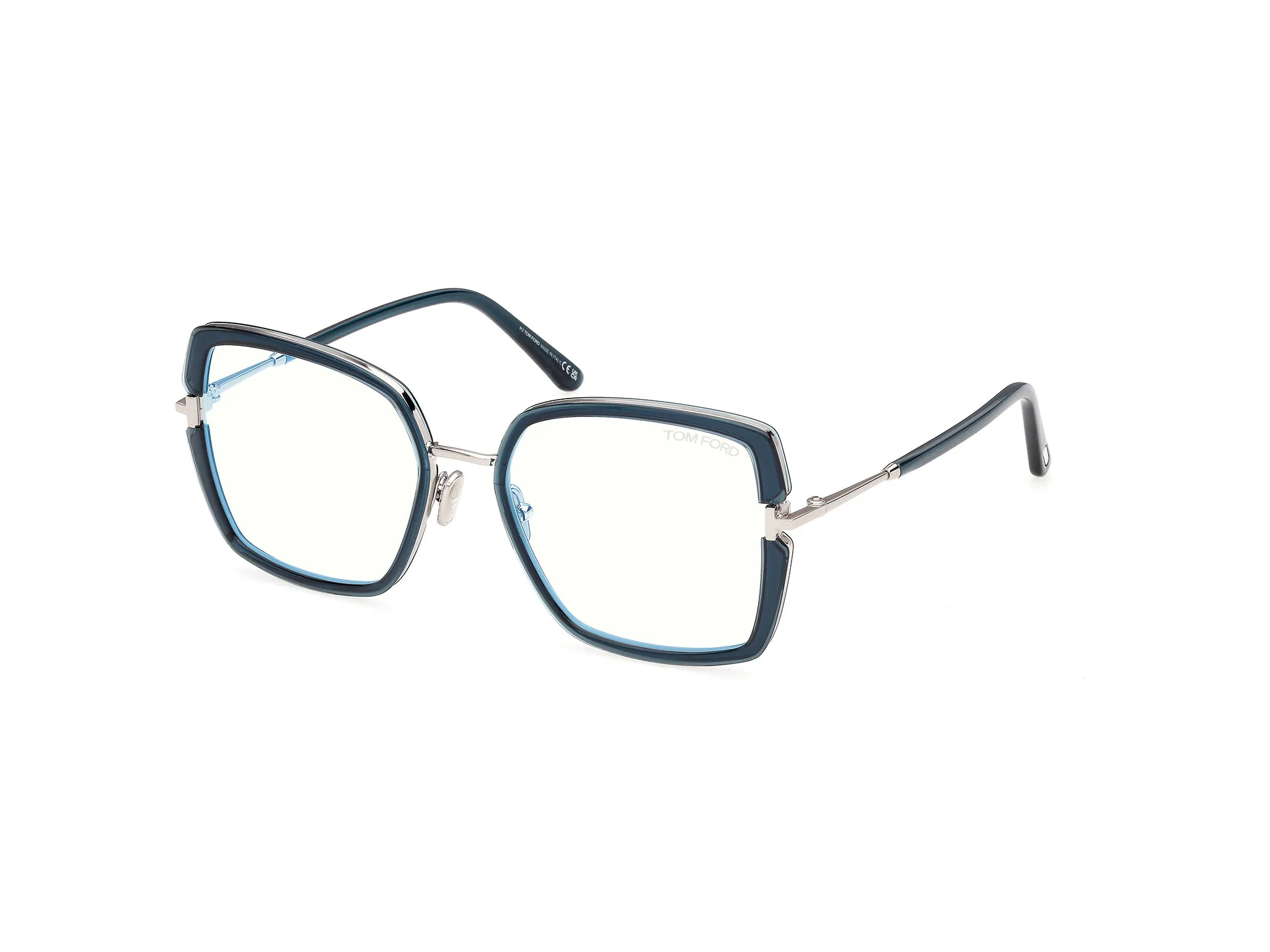 TOM FORD FT5985-B 90 Montature da vista Iniettato Blu Squadrata Normale - immagine 1