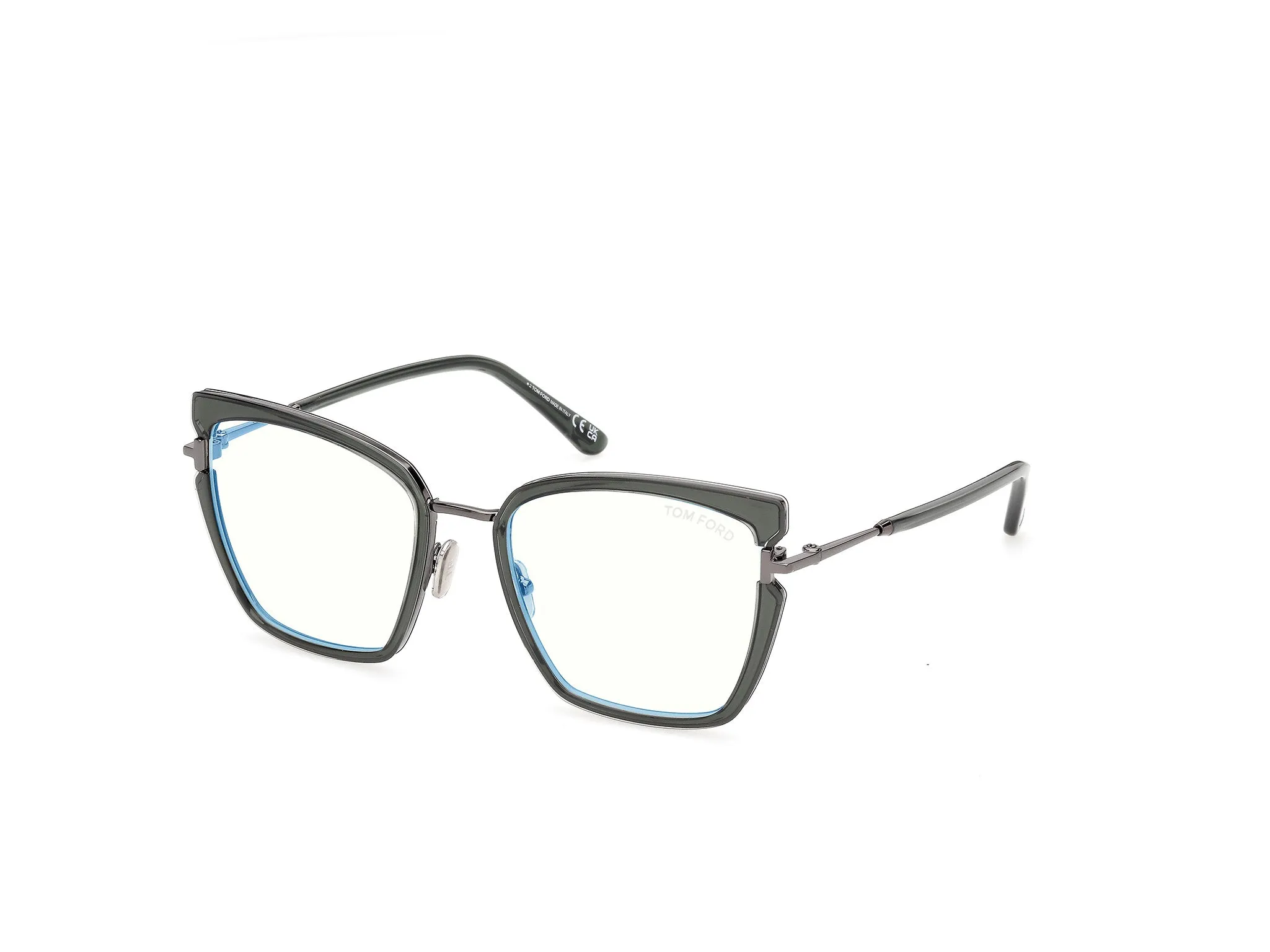 TOM FORD FT5984-B 96 Montature da vista Iniettato Verde Farfalla Normale - immagine 1