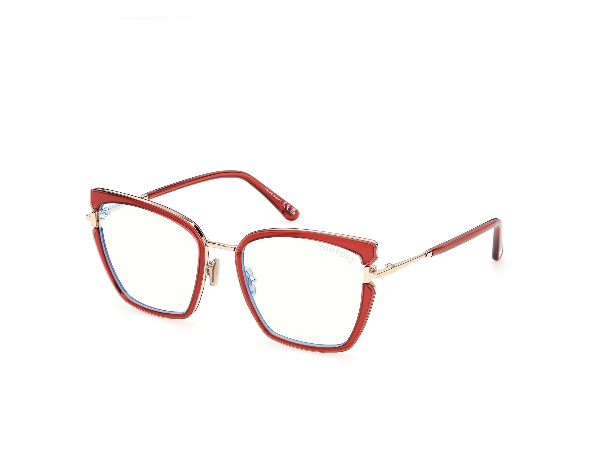 TOM FORD FT5984-B 42 Montature da vista Iniettato Arancione Farfalla Normale - immagine 1