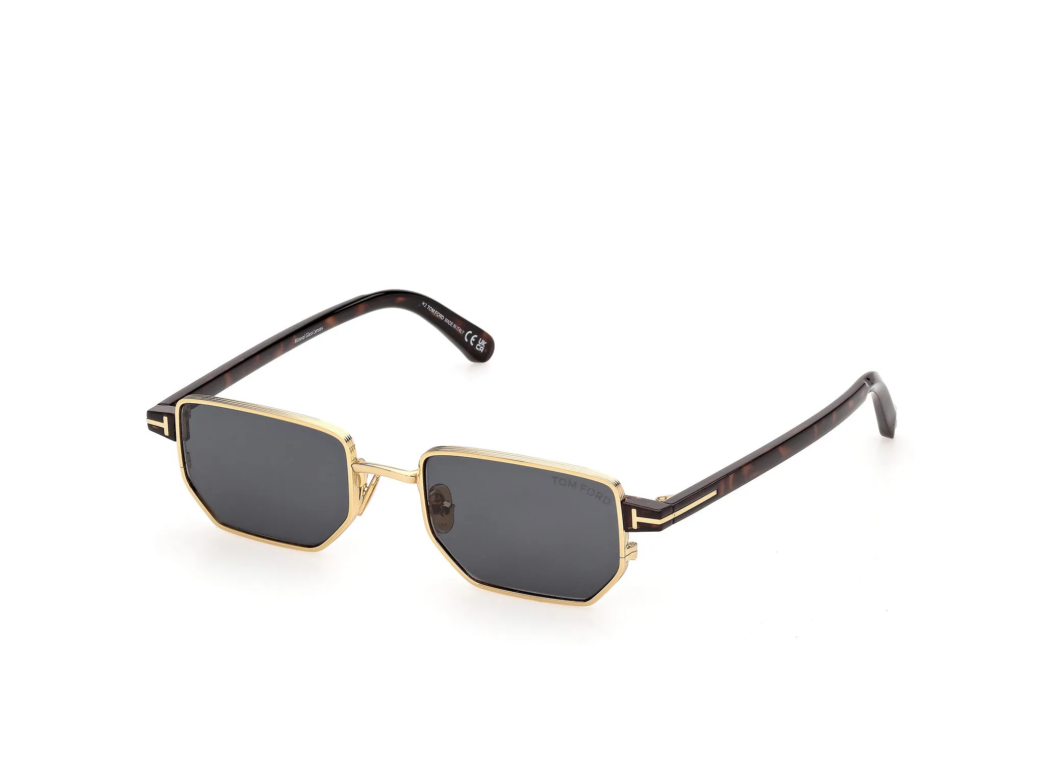 TOM FORD FT1360 LIAM-02 30A Occhiali da sole Metallo Oro Fumo Squadrata Normale - immagine 1