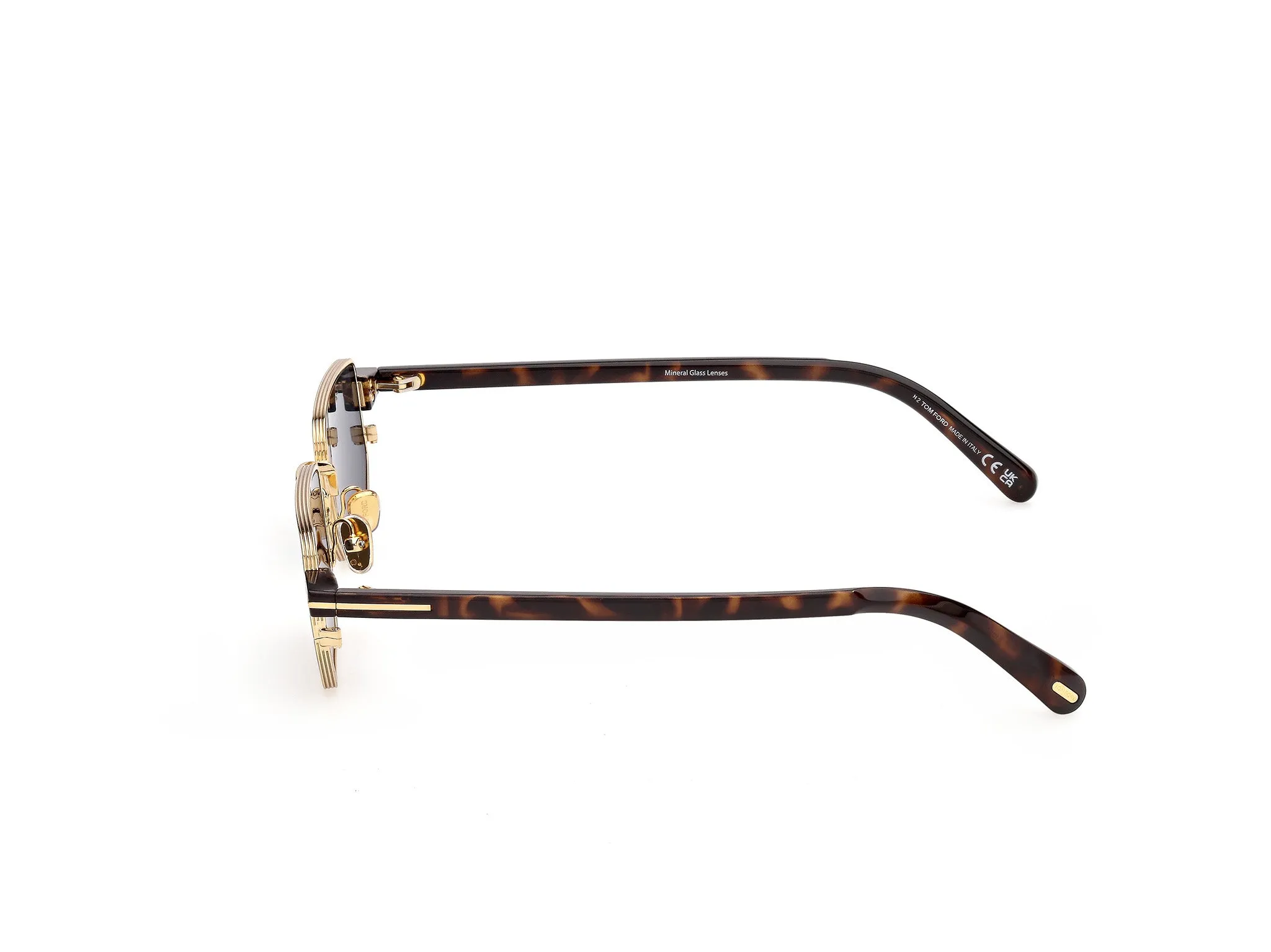 TOM FORD FT1360 LIAM-02 30A Occhiali da sole Metallo Oro Fumo Squadrata Normale - immagine 3