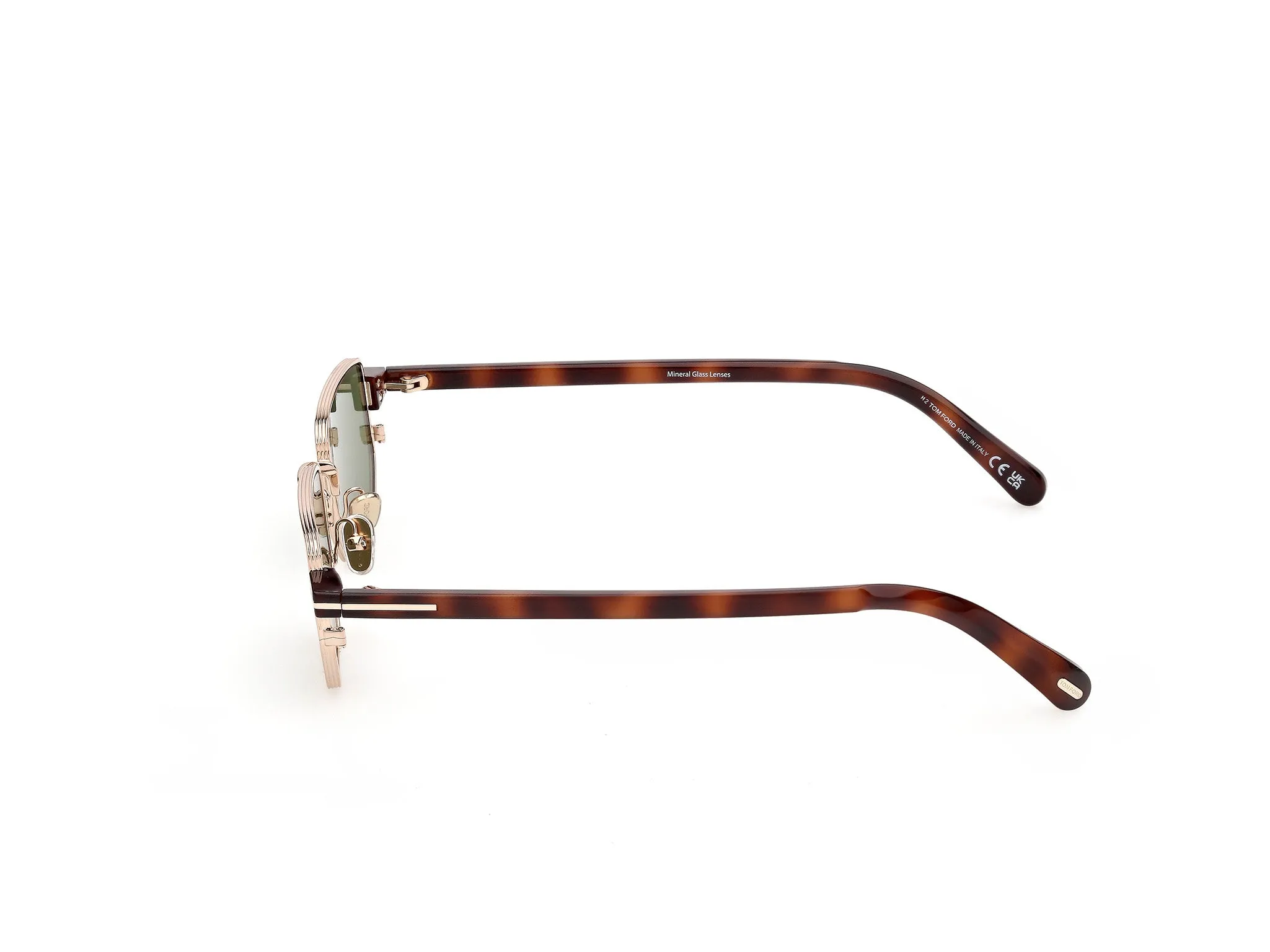 TOM FORD FT1360 LIAM-02 28N Occhiali da sole Metallo Oro Verde Squadrata Normale - immagine 3