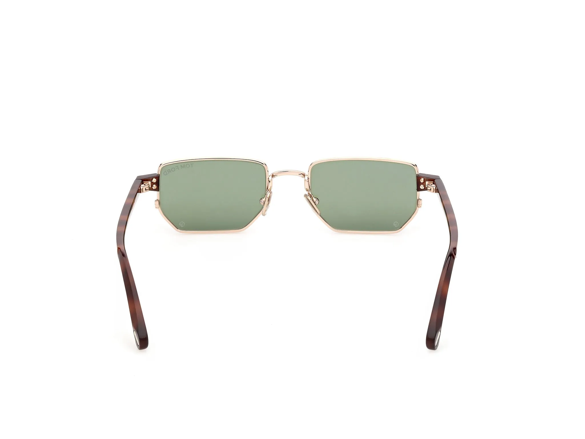 TOM FORD FT1360 LIAM-02 28N Occhiali da sole Metallo Oro Verde Squadrata Normale - immagine 4