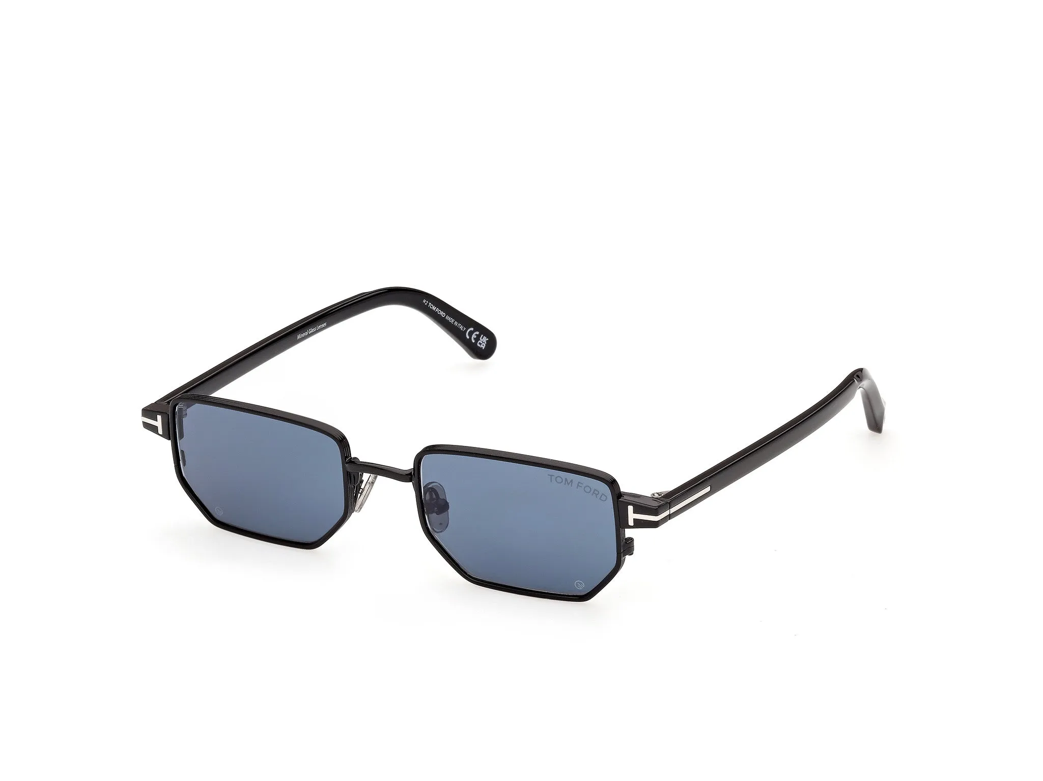 TOM FORD FT1360 LIAM-02 01V Occhiali da sole Metallo Nero Blu Squadrata Normale - immagine 1
