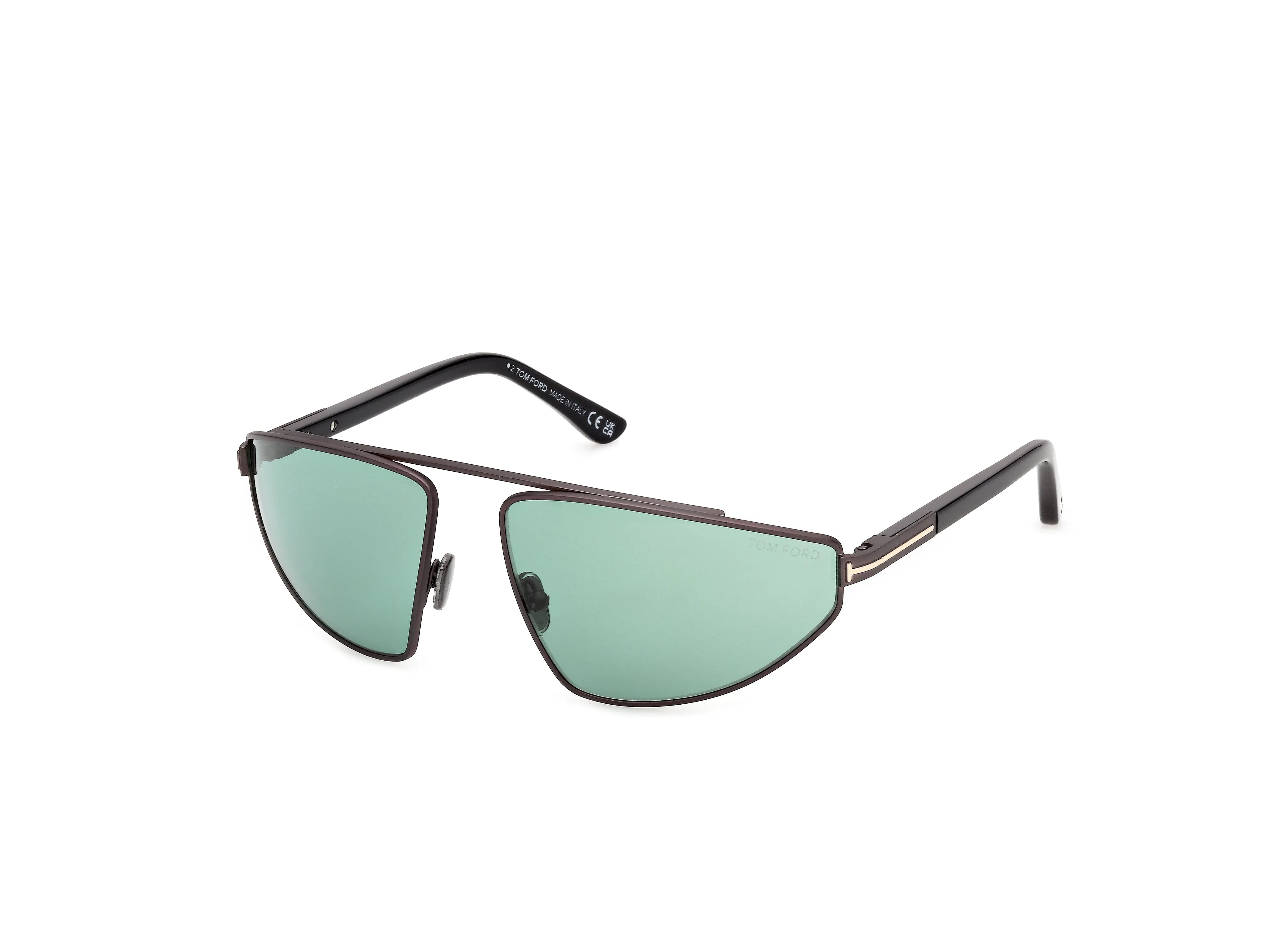 TOM FORD FT1399 PARKER-02 13N Occhiali da sole Metallo Grigio Verde Pilot Normale - immagine 1