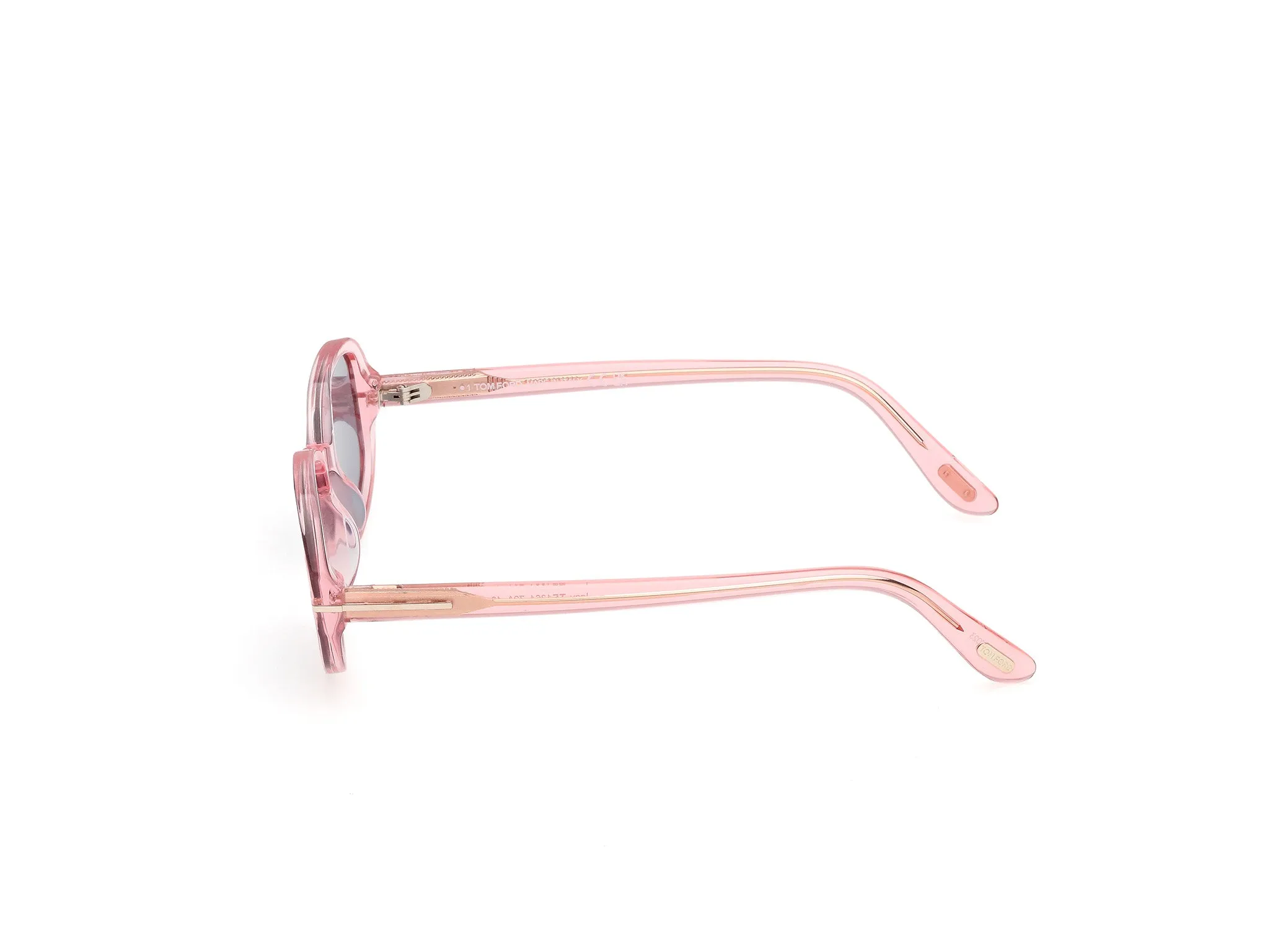 TOM FORD FT1364 IGGY 72A Occhiali da sole Acetato Rosa Fumo Rotonda Normale - immagine 3
