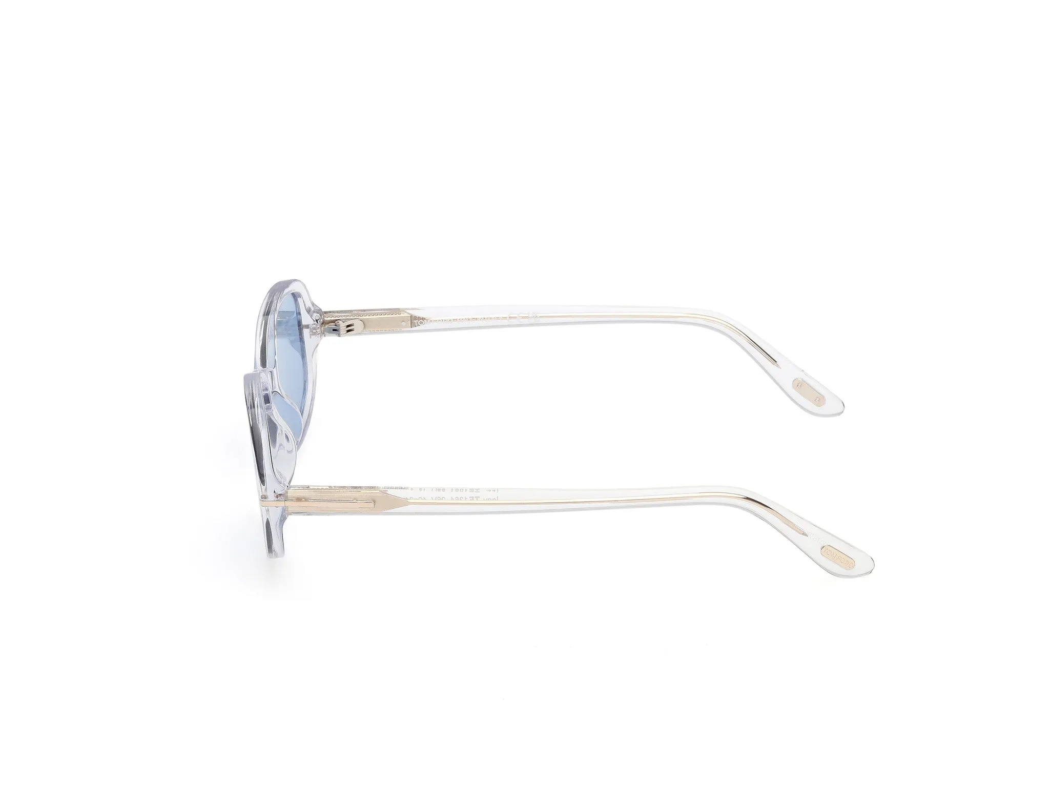 TOM FORD FT1364 IGGY 26V Occhiali da sole Acetato Trasparente Blu Rotonda Normale - immagine 3