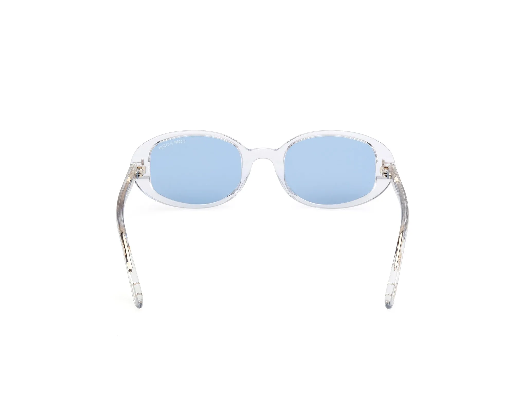 TOM FORD FT1364 IGGY 26V Occhiali da sole Acetato Trasparente Blu Rotonda Normale - immagine 4