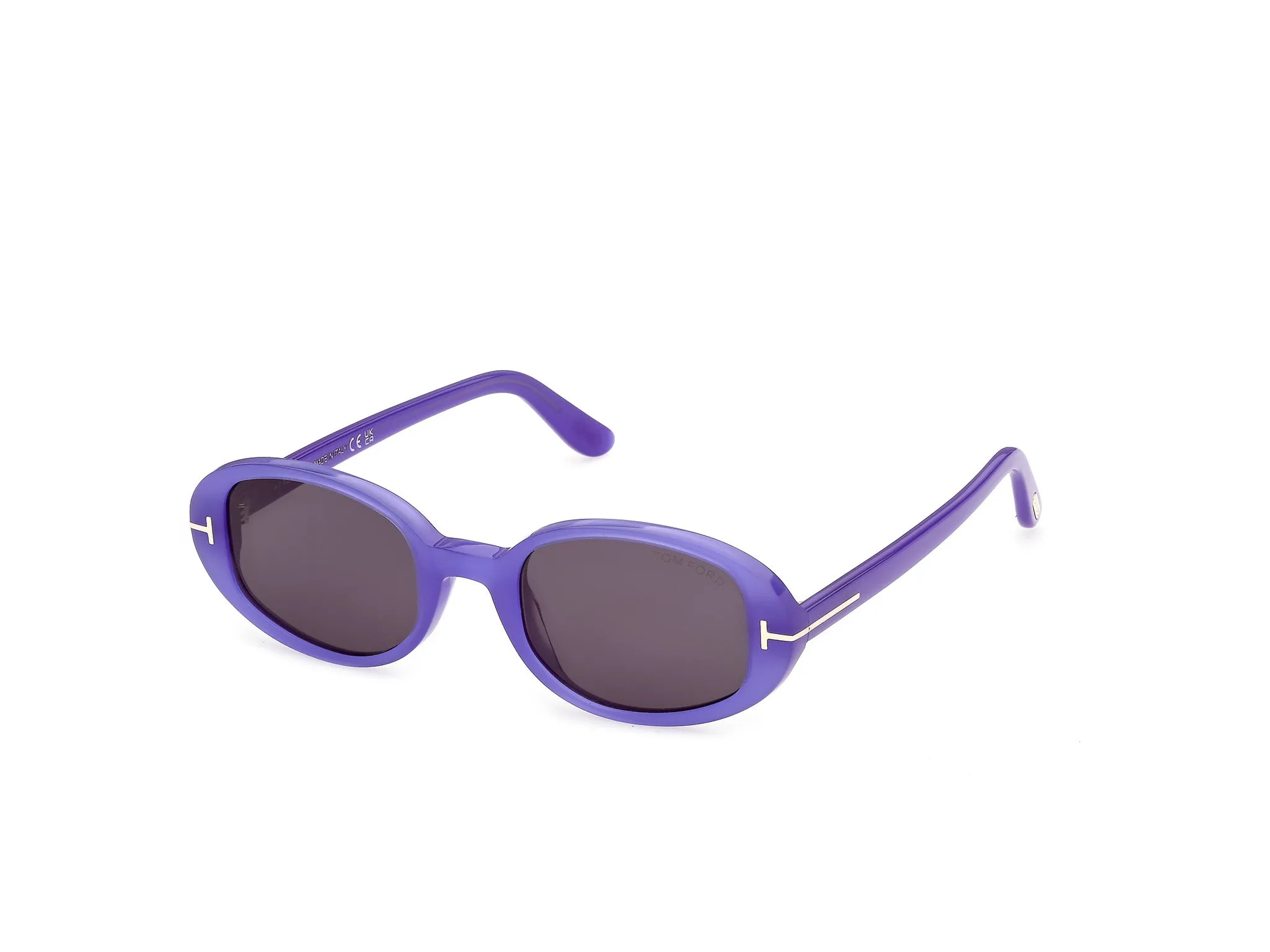 TOM FORD FT1364 IGGY 81A Occhiali da sole Acetato Viola Fumo Rotonda Normale - immagine 1