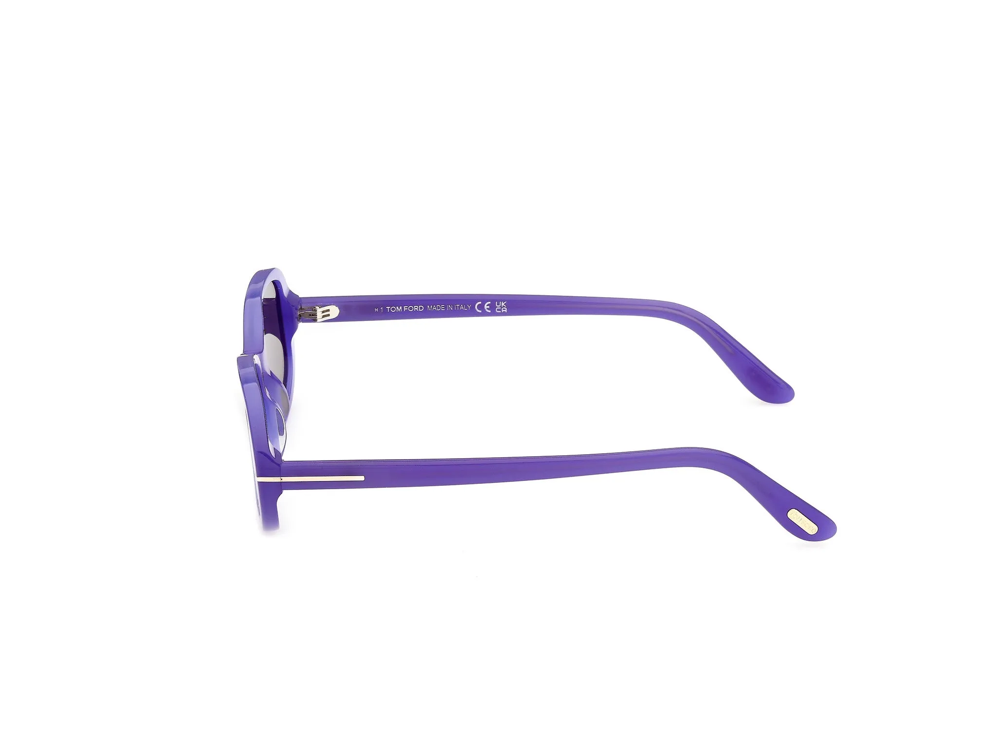 TOM FORD FT1364 IGGY 81A Occhiali da sole Acetato Viola Fumo Rotonda Normale - immagine 3