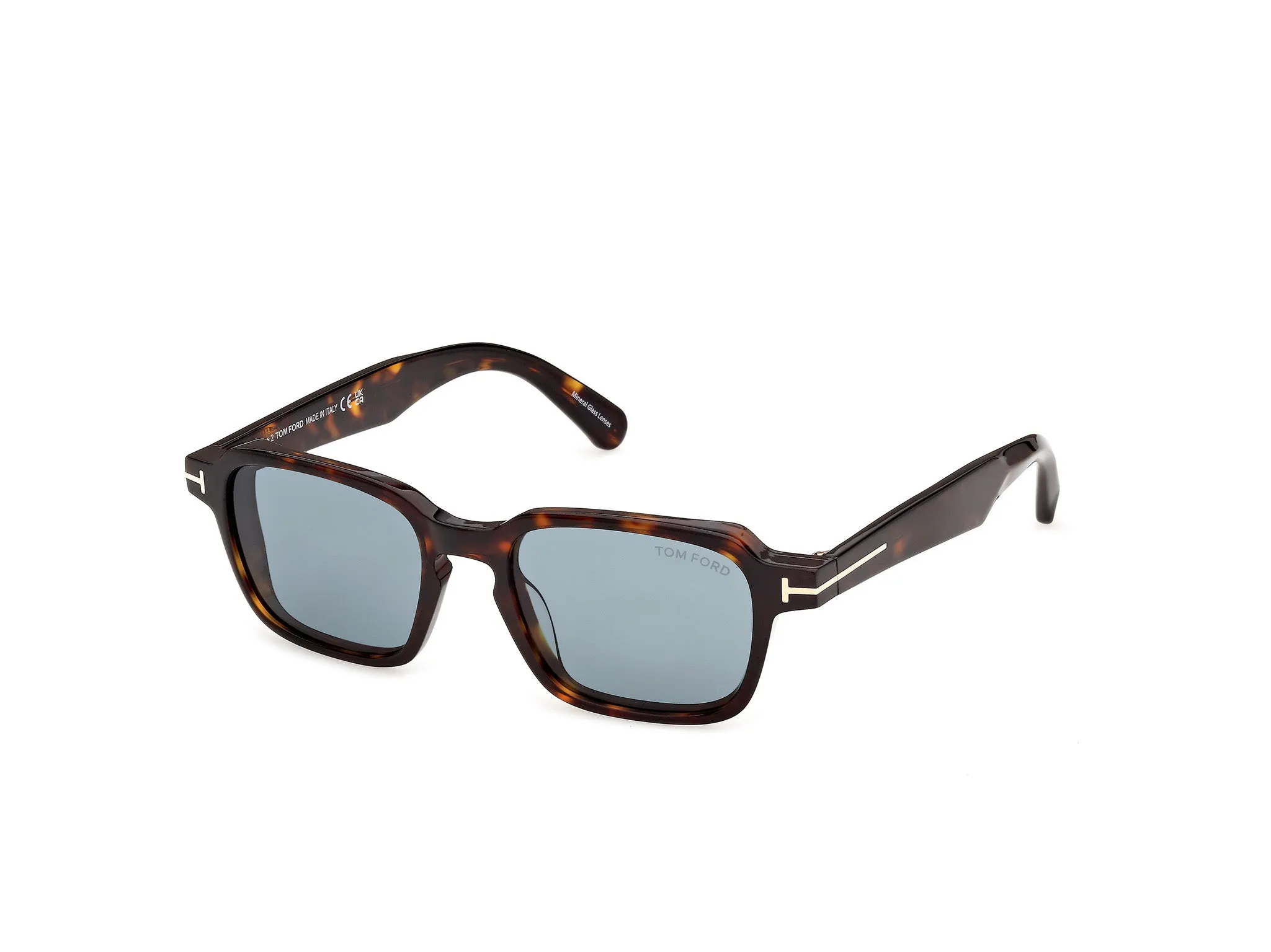 TOM FORD FT1359 EZRA-02 52V Occhiali da sole Acetato Havana Blu Squadrata Normale - immagine 1