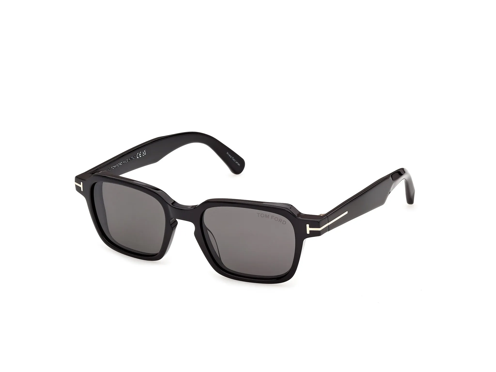 TOM FORD FT1359 EZRA-02 01A Occhiali da sole Acetato Nero Fumo Squadrata Normale - immagine 1