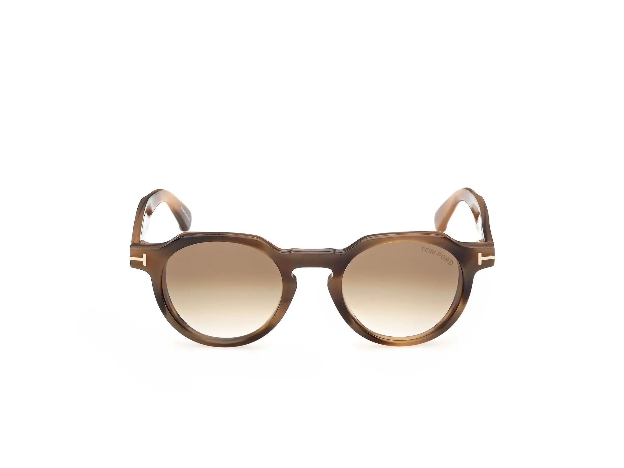 TOM FORD FT1358 THOMAS-02 55F Occhiali da sole Acetato Havana Marrone Rotonda Normale - immagine 2