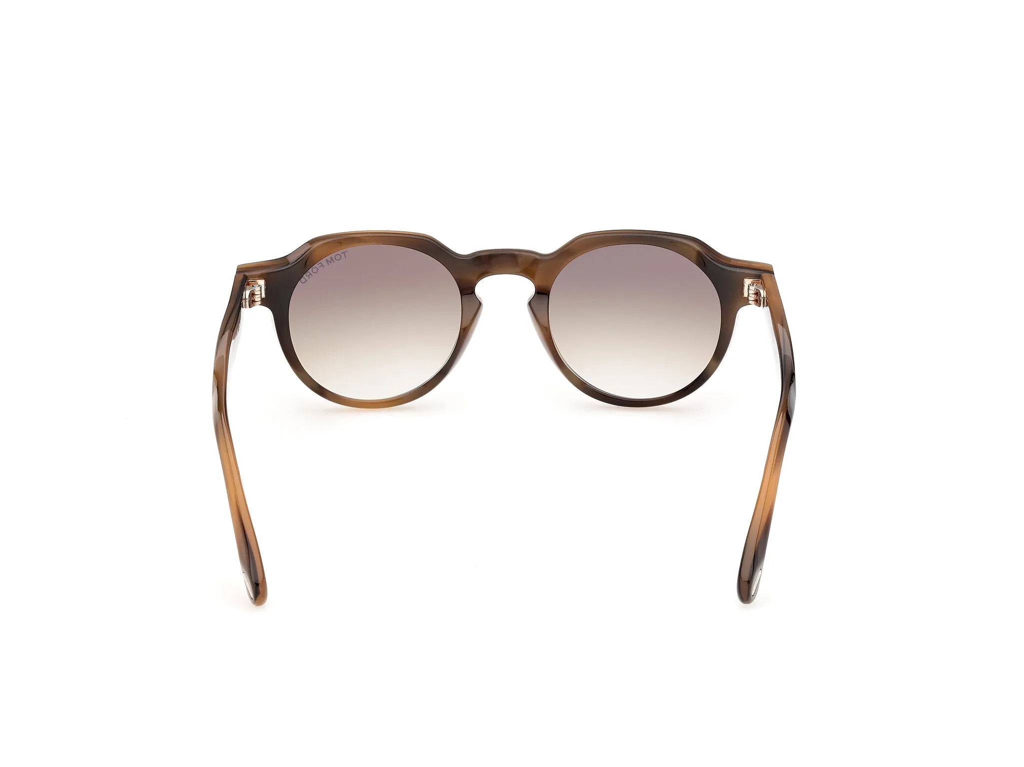 TOM FORD FT1358 THOMAS-02 55F Occhiali da sole Acetato Havana Marrone Rotonda Normale - immagine 4