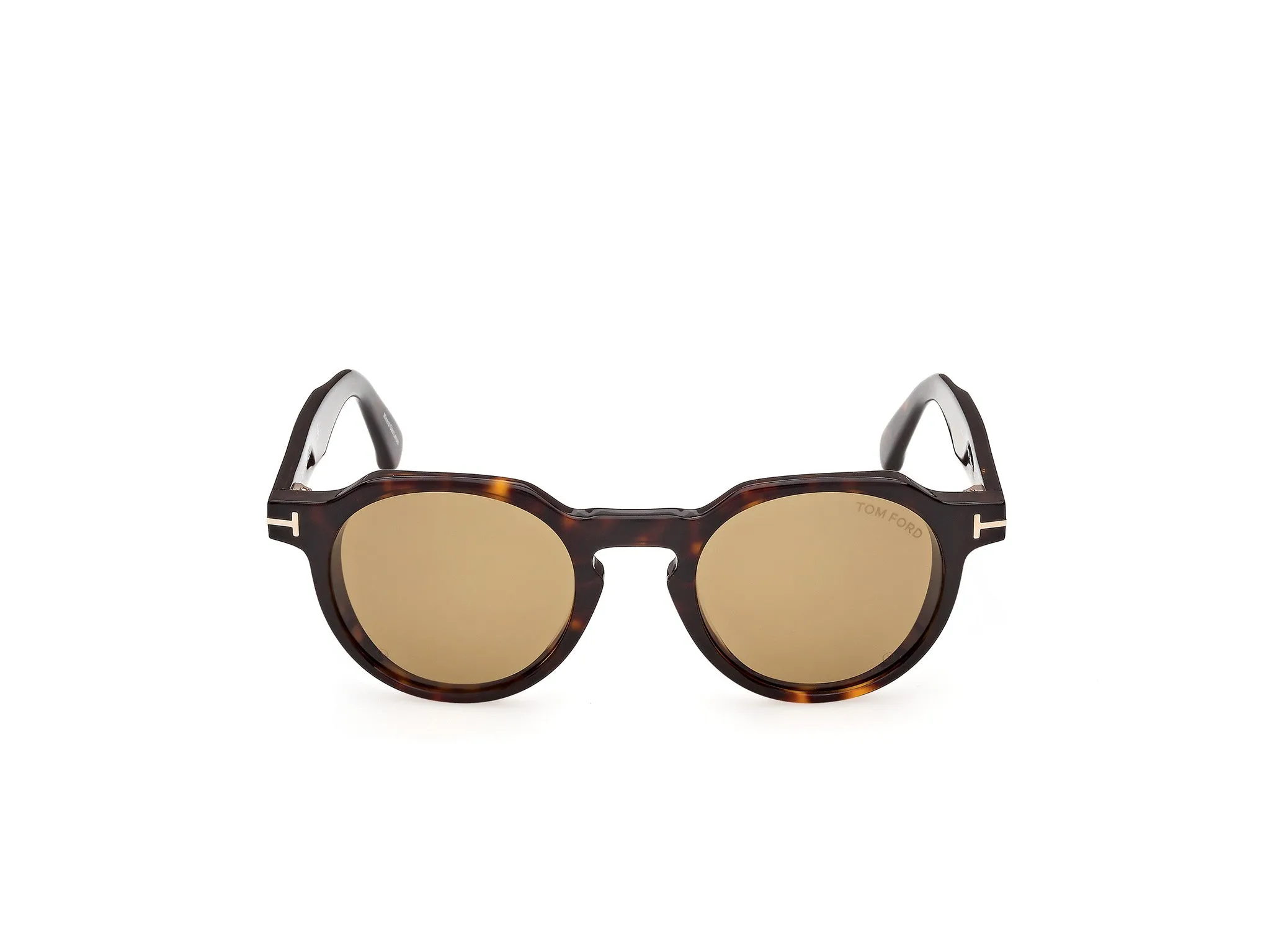 TOM FORD FT1358 THOMAS-02 52E Occhiali da sole Acetato Havana Marrone Rotonda Normale - immagine 2
