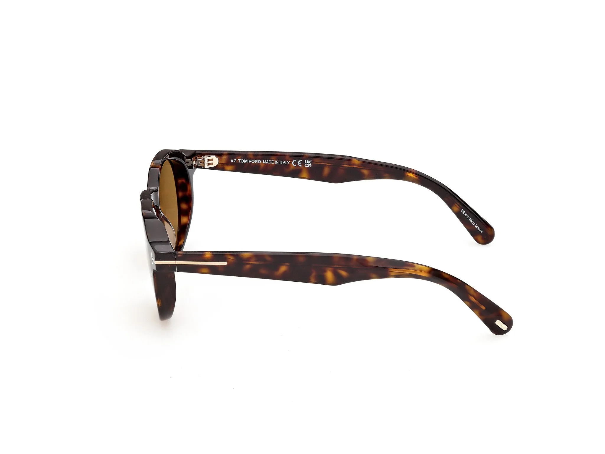 TOM FORD FT1358 THOMAS-02 52E Occhiali da sole Acetato Havana Marrone Rotonda Normale - immagine 3
