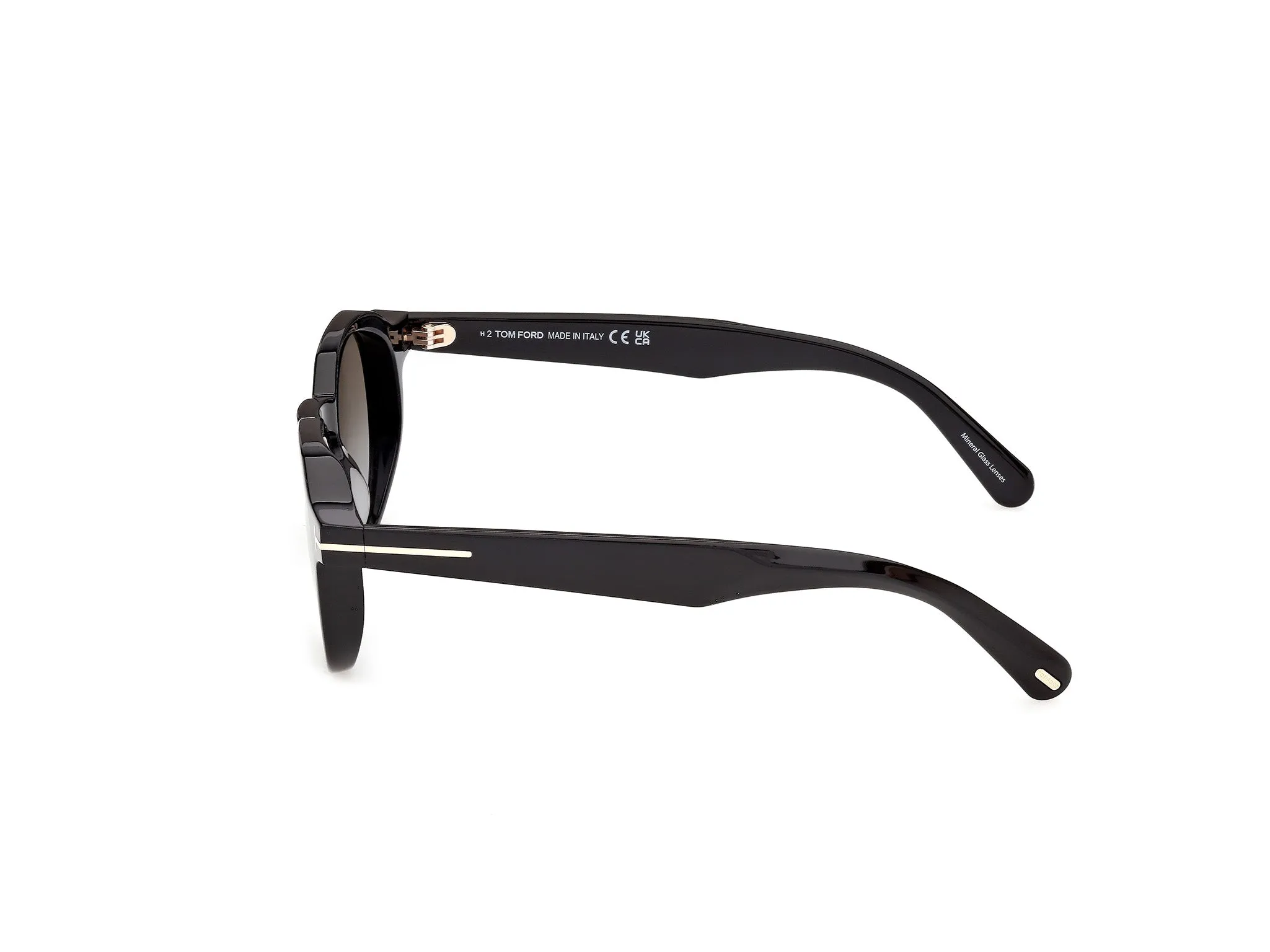 TOM FORD FT1358 THOMAS-02 01K Occhiali da sole Acetato Nero Roviex Rotonda Normale - immagine 3