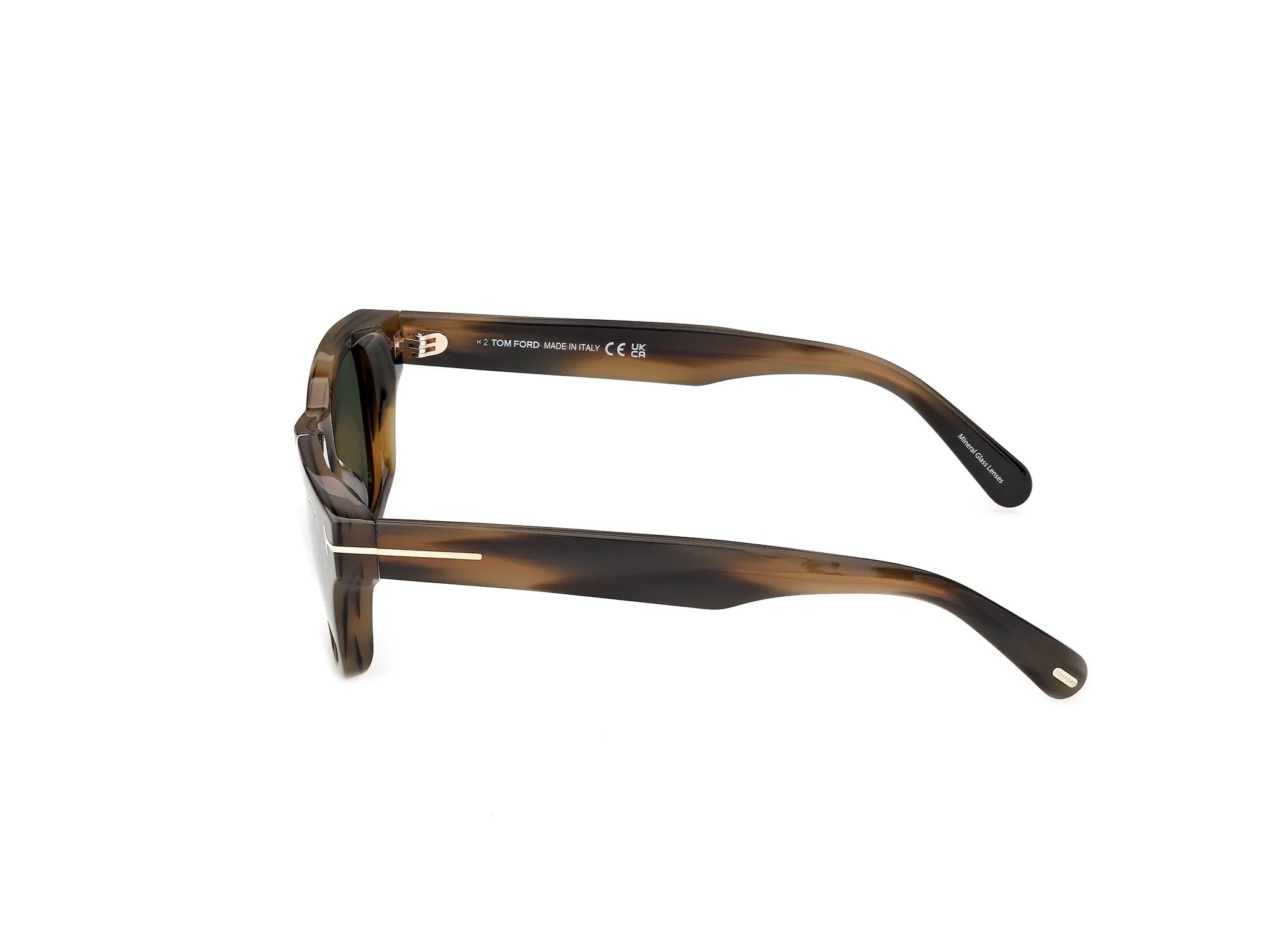 TOM FORD FT1357 CALEB-02 55N Occhiali da sole Acetato Havana Verde Squadrata Normale - immagine 3