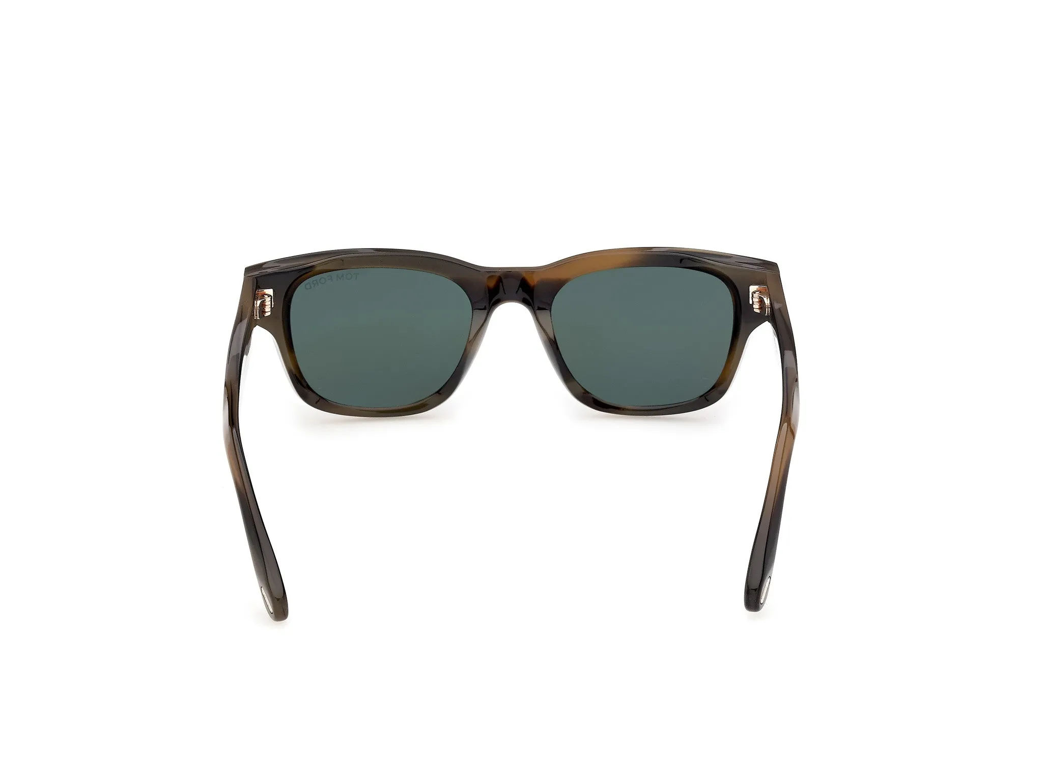 TOM FORD FT1357 CALEB-02 55N Occhiali da sole Acetato Havana Verde Squadrata Normale - immagine 4