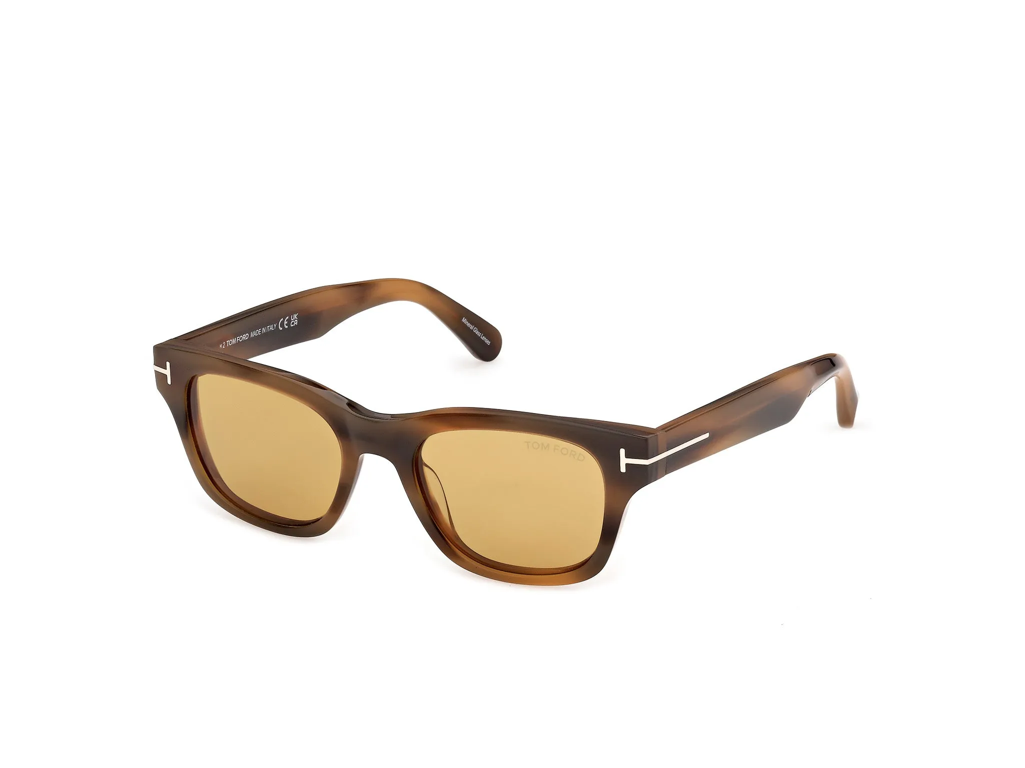 TOM FORD FT1357 CALEB-02 55E Occhiali da sole Acetato Havana Marrone Squadrata Normale - immagine 1