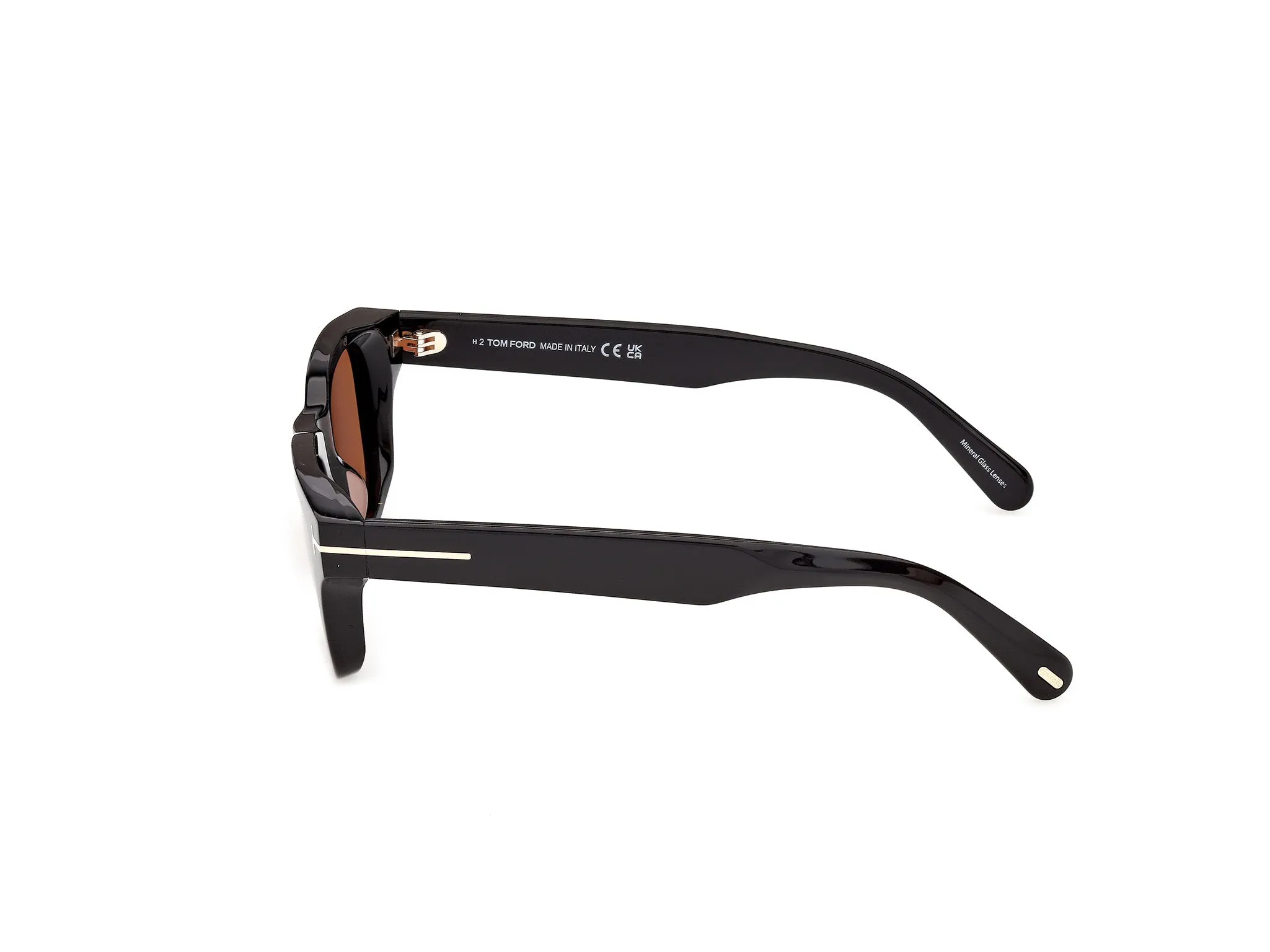 TOM FORD FT1357 CALEB-02 01E Occhiali da sole Acetato Nero Marrone Squadrata Normale - immagine 3