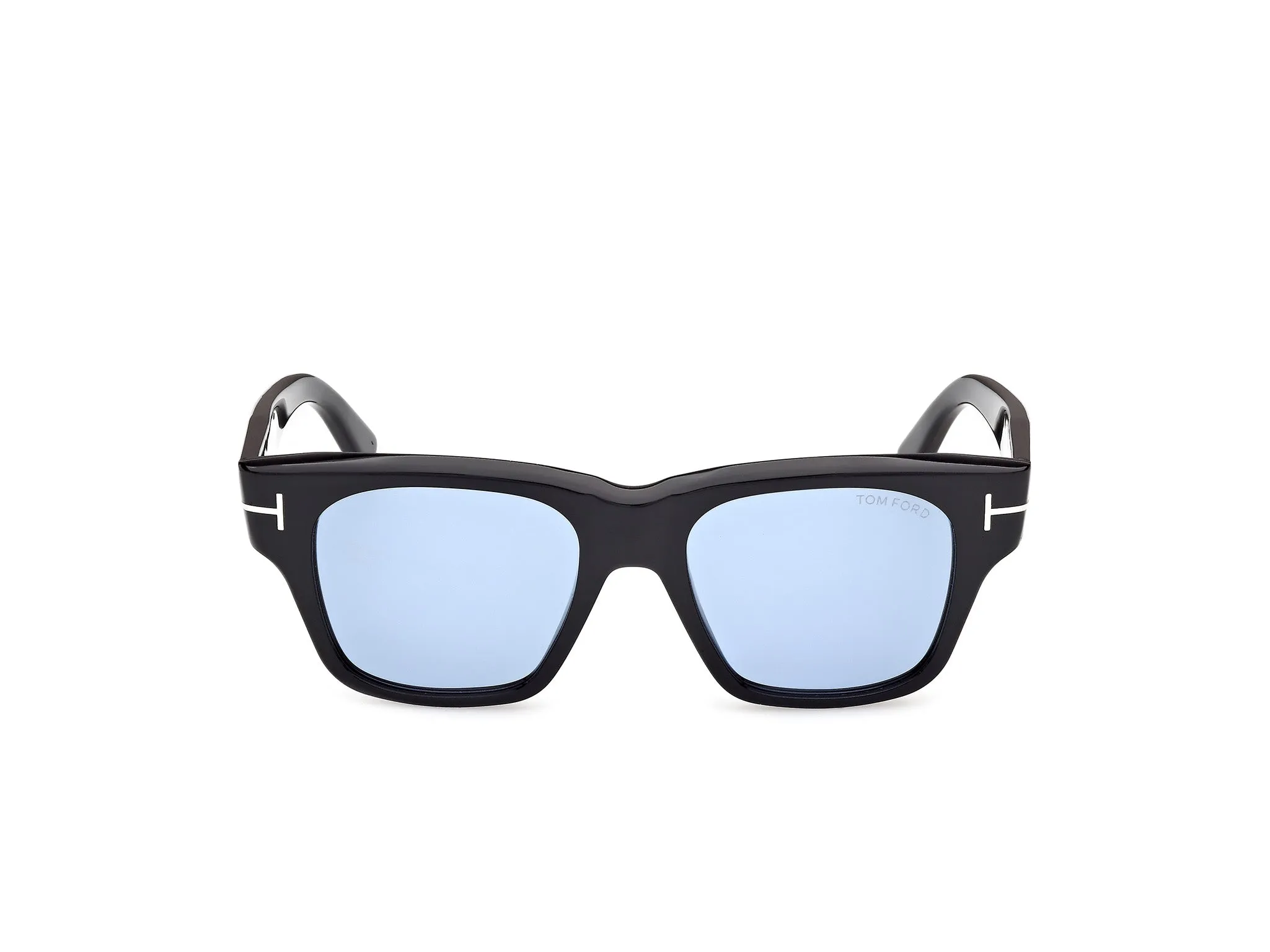 TOM FORD FT1280 CAINE-02 01V Occhiali da sole Acetato Nero Blu Squadrata Normale - immagine 2