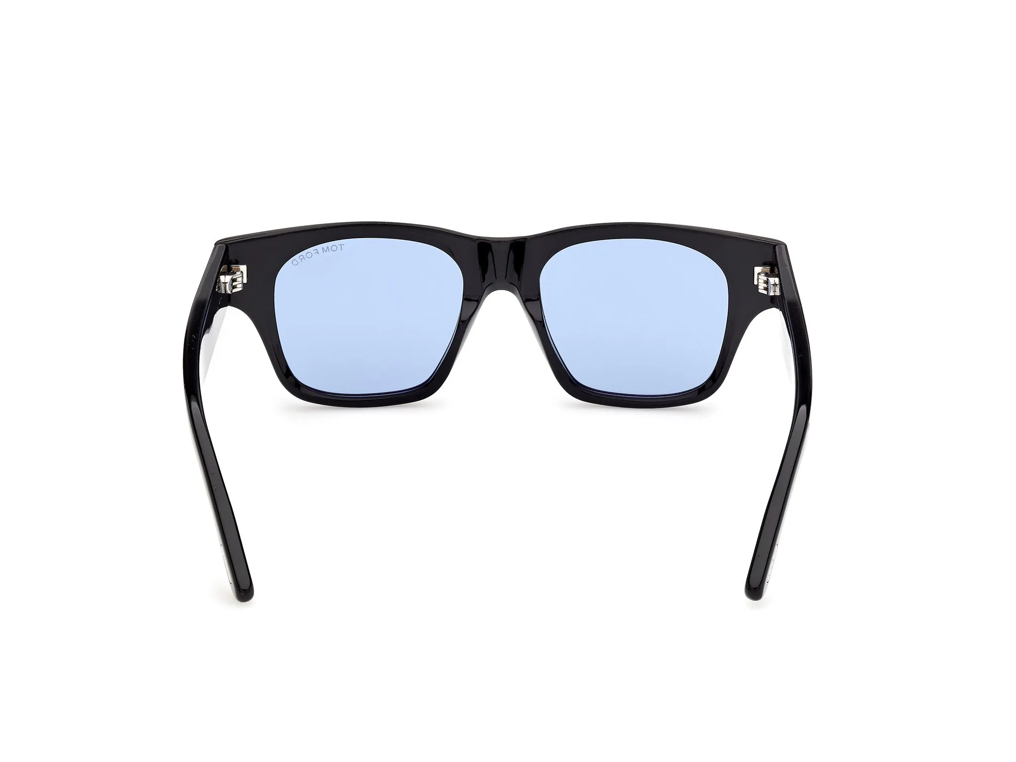 TOM FORD FT1280 CAINE-02 01V Occhiali da sole Acetato Nero Blu Squadrata Normale - immagine 4