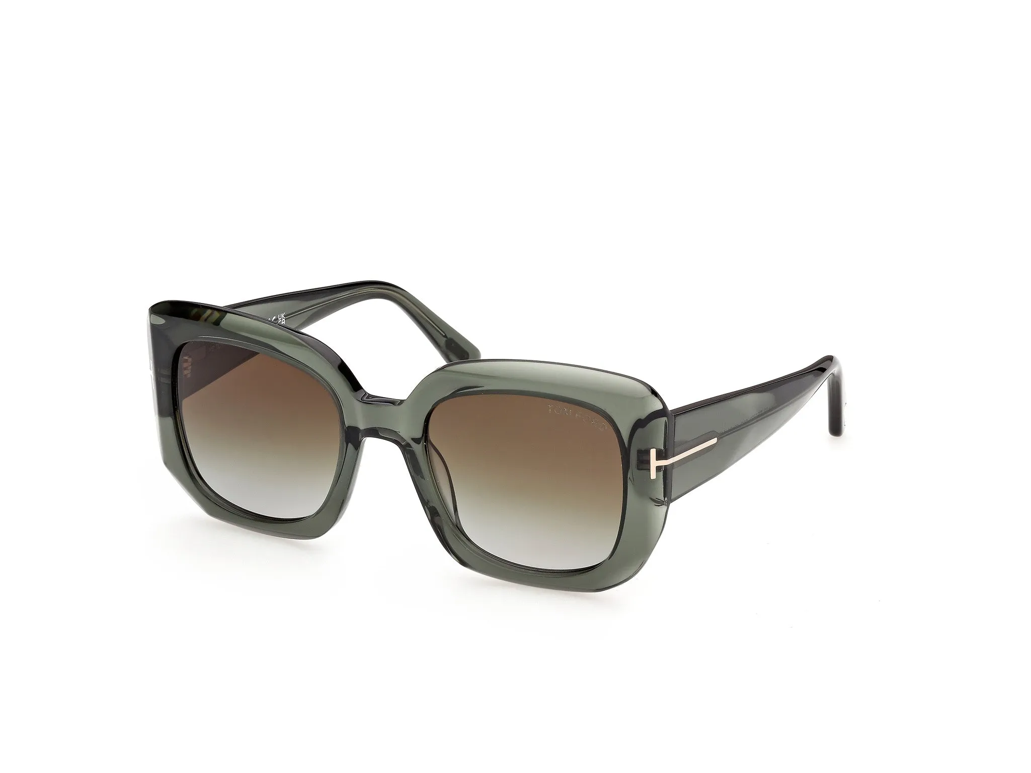 TOM FORD FT1220 CARLA-02 93P Occhiali da sole Acetato Verde Verde Squadrata Normale - immagine 1