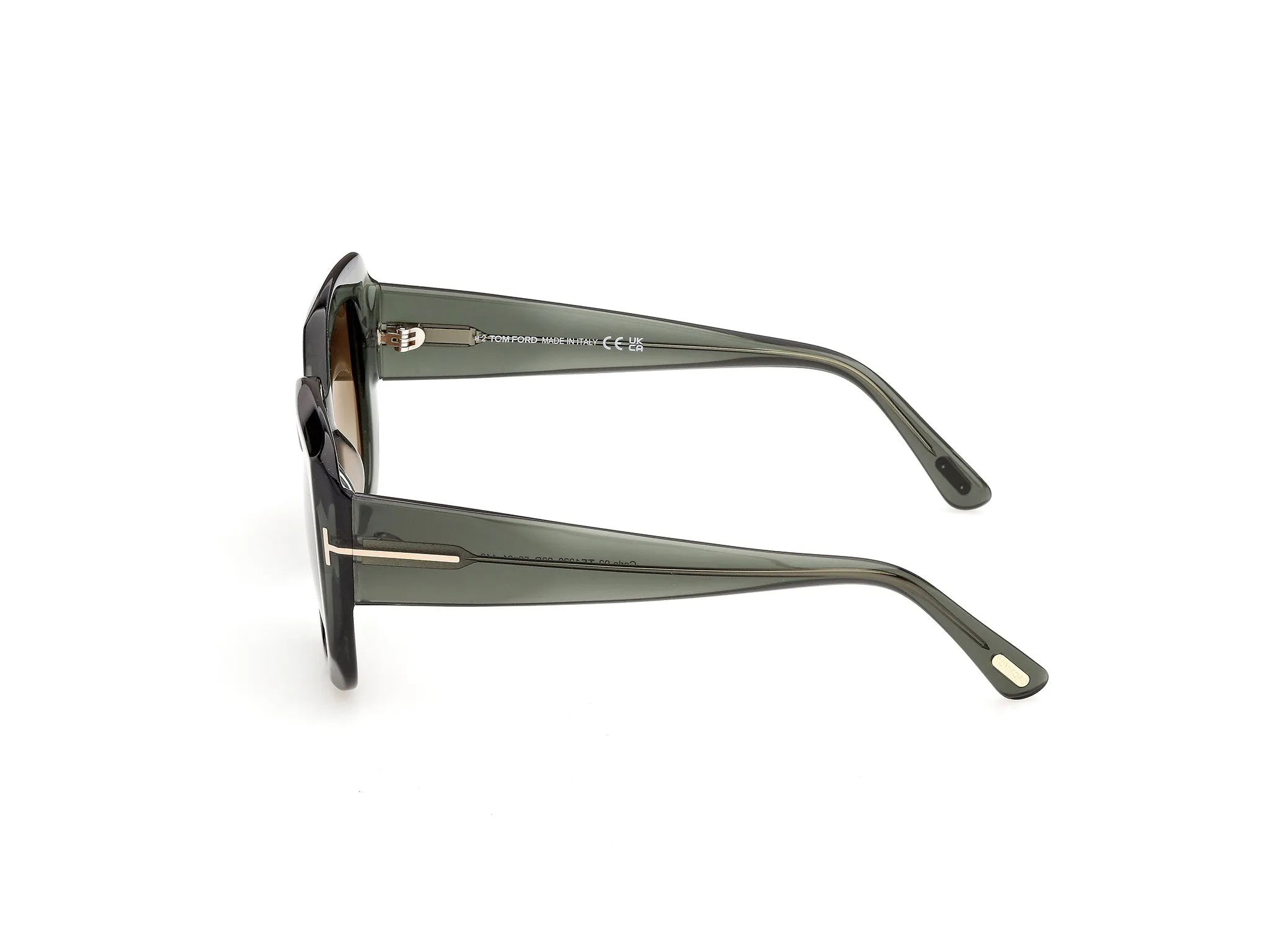 TOM FORD FT1220 CARLA-02 93P Occhiali da sole Acetato Verde Verde Squadrata Normale - immagine 3