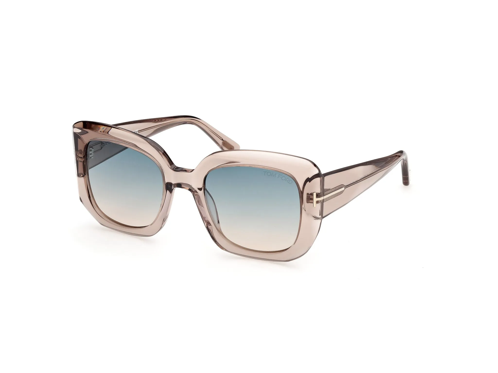 TOM FORD FT1220 CARLA-02 45P Occhiali da sole Acetato Marrone Verde Squadrata Normale - immagine 1