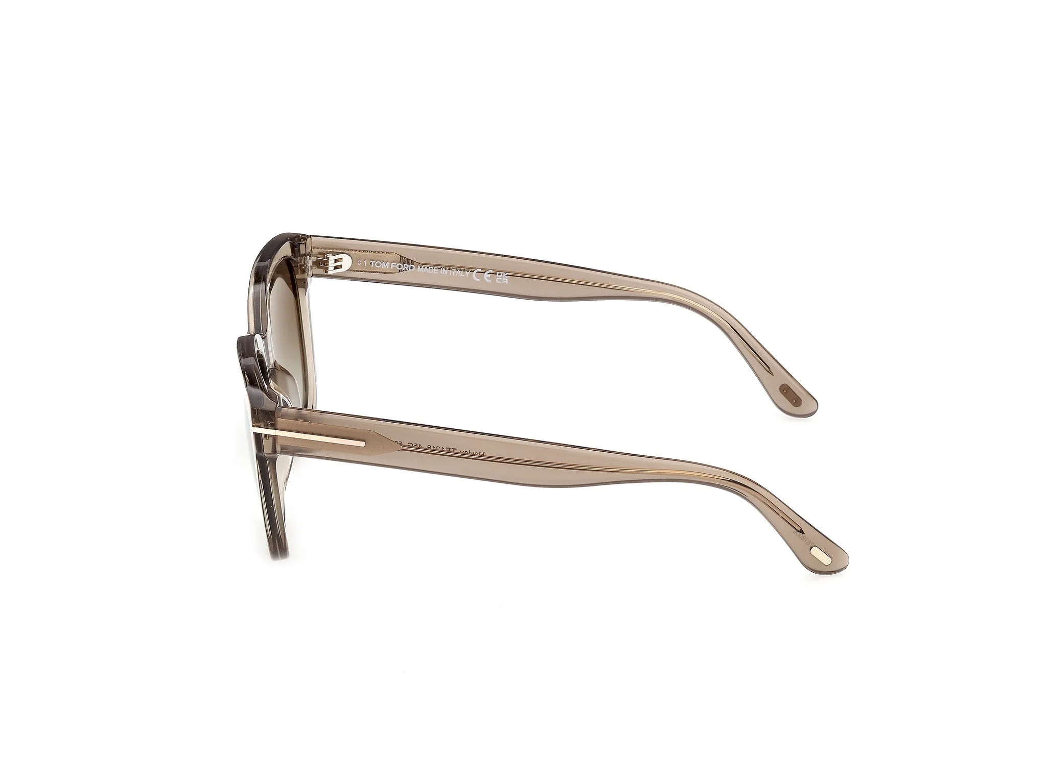 TOM FORD FT1216 HAYLAY 45G Occhiali da sole Acetato Marrone Marrone Squadrata Normale - immagine 3
