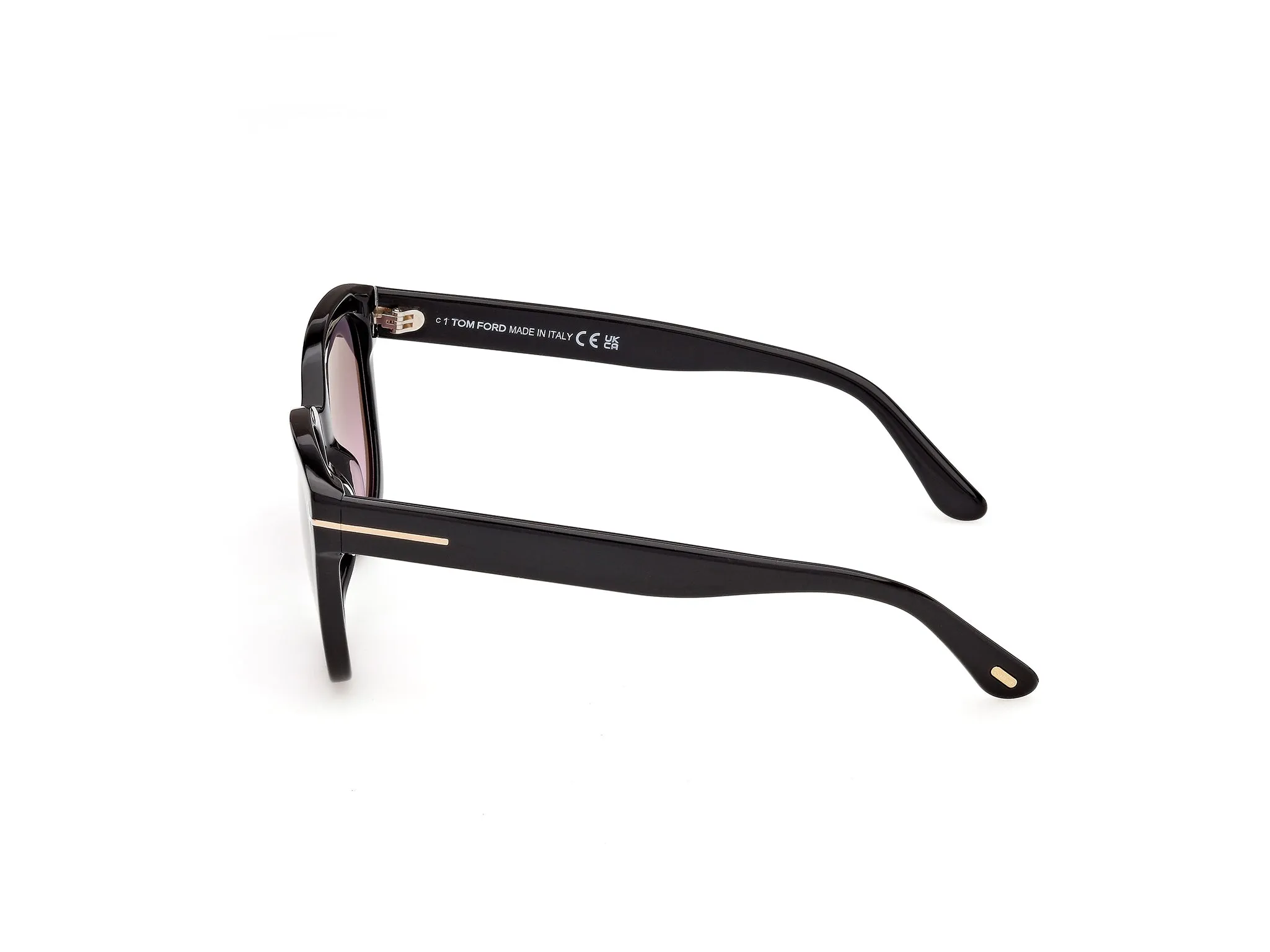 TOM FORD FT1216 HAYLAY 01B Occhiali da sole Acetato Nero Fumo Squadrata Normale - immagine 3
