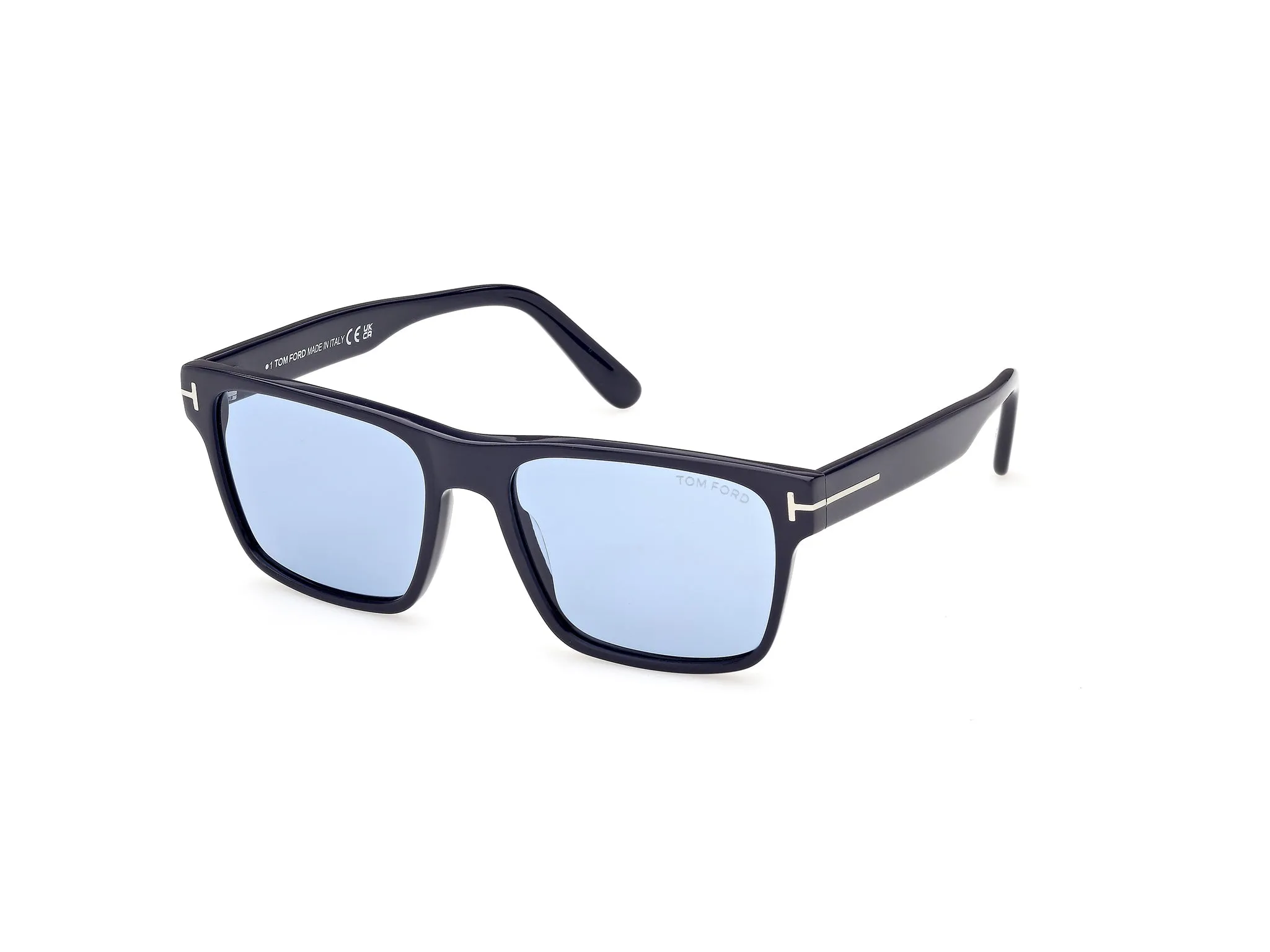 TOM FORD FT1205 CALDER 90V Occhiali da sole Acetato Blu Blu Squadrata Normale - immagine 1