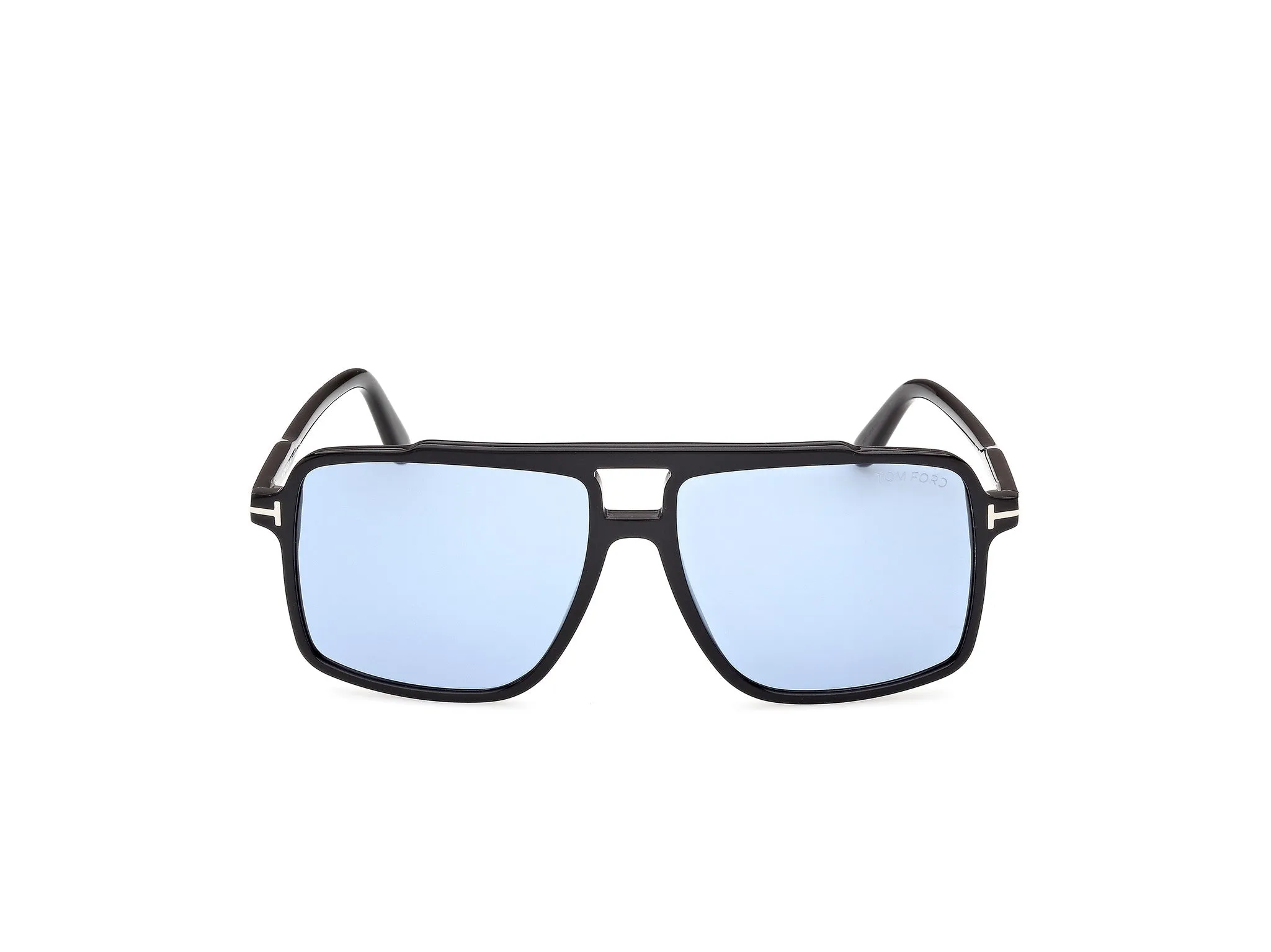 TOM FORD FT1177 KEMP 01V Occhiali da sole Acetato Nero Blu Squadrata Normale - immagine 2
