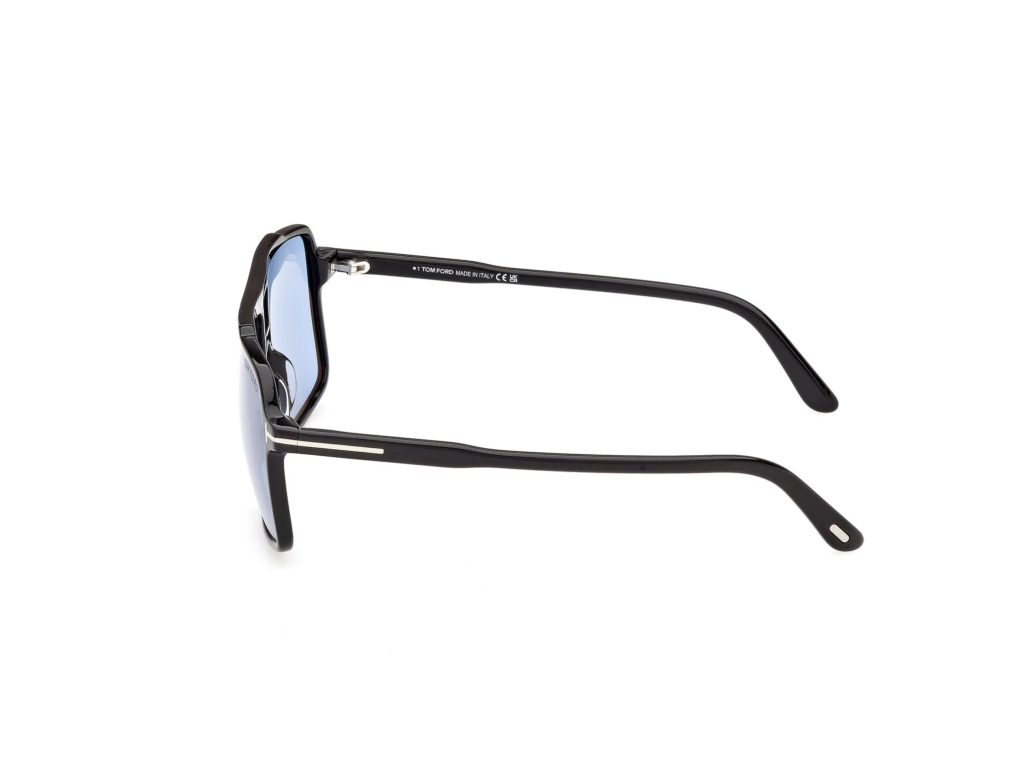 TOM FORD FT1177 KEMP 01V Occhiali da sole Acetato Nero Blu Squadrata Normale - immagine 3